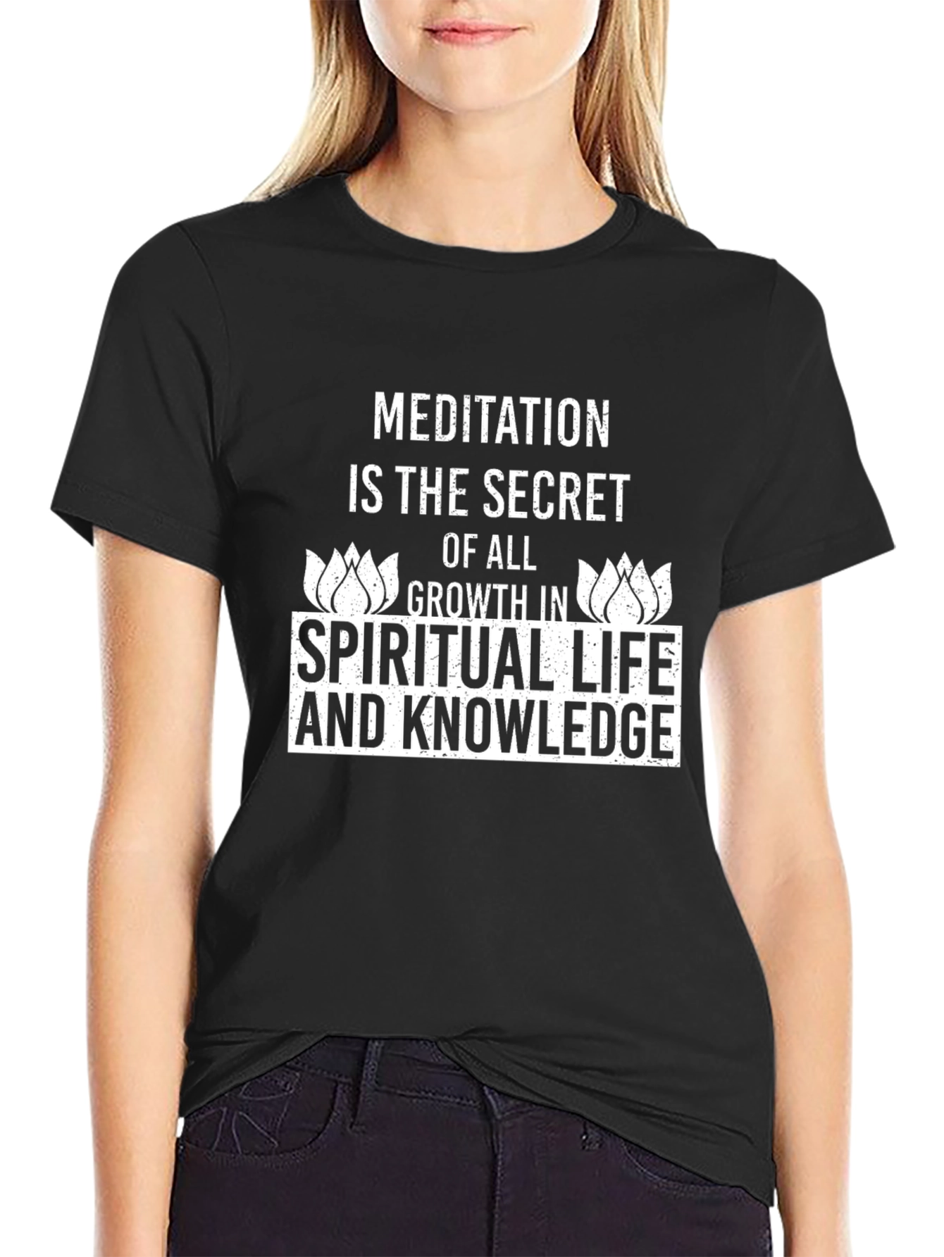 Meditation Spiritual Life Knowledge Black T-Shirt