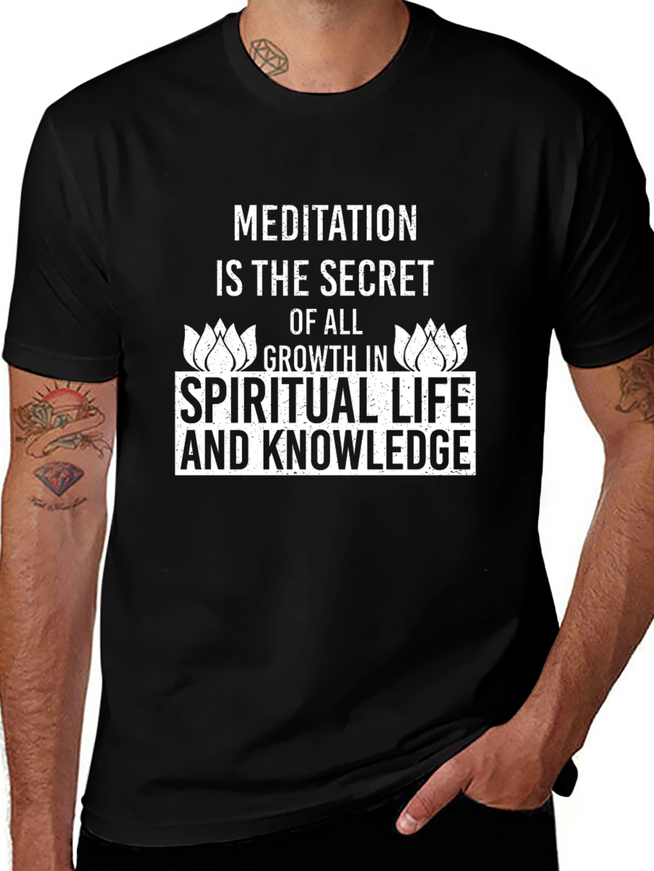 Meditation Spiritual Life Knowledge Black T-Shirt