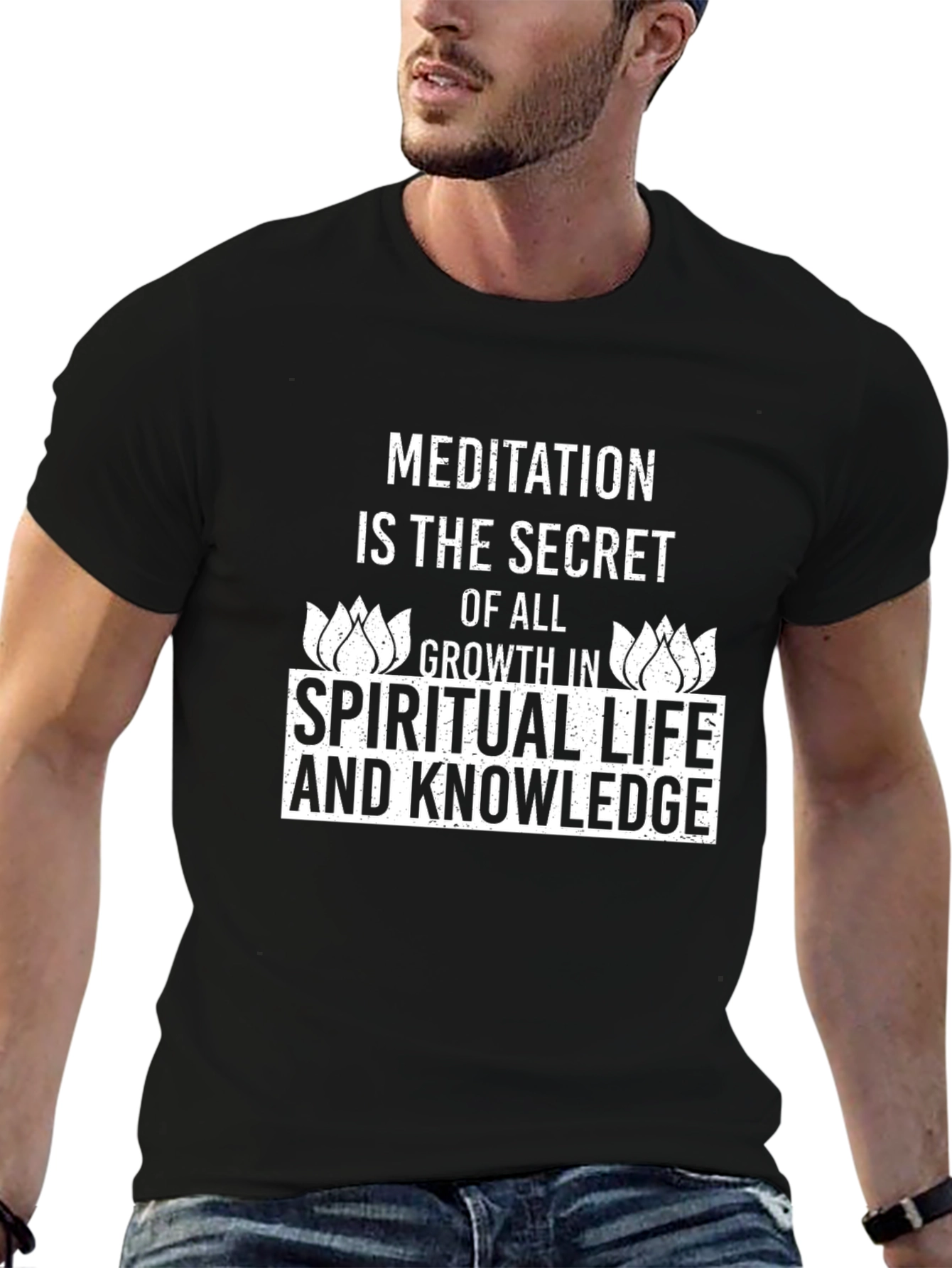 Meditation Spiritual Life Knowledge Black T-Shirt