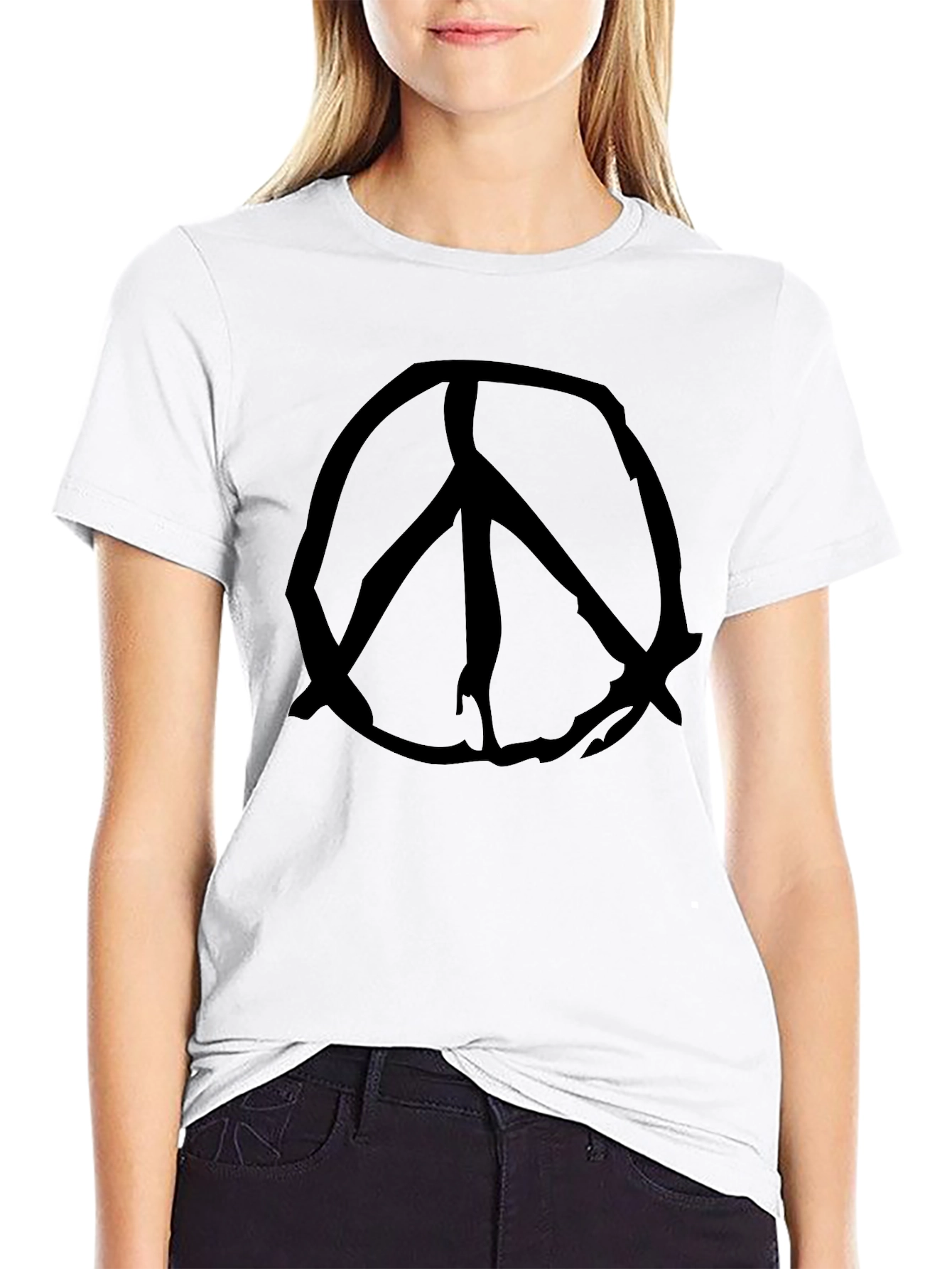 Black T-Shirt with Peace Sign