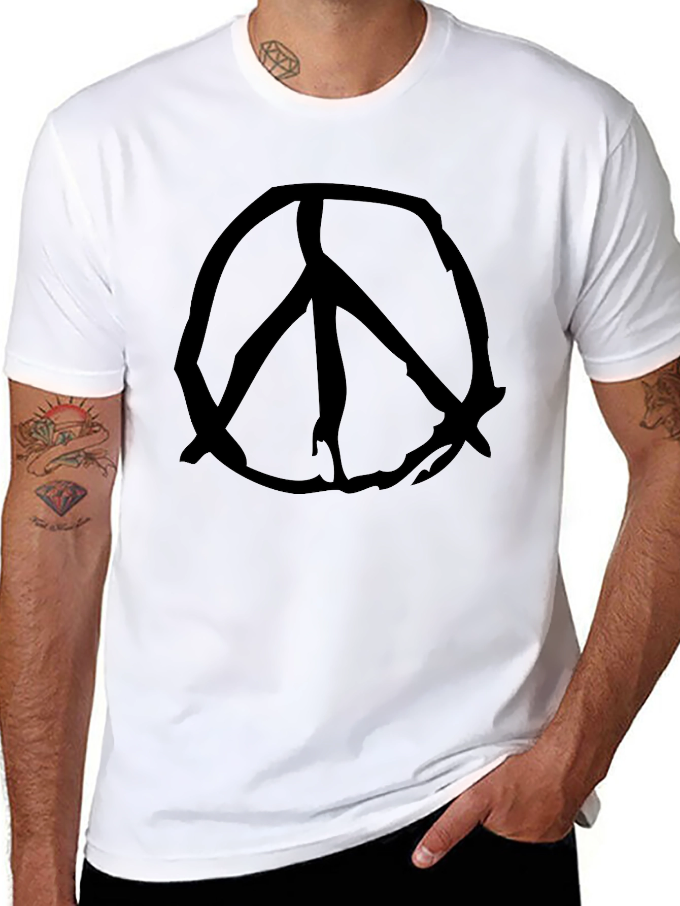 Black T-Shirt with Peace Sign