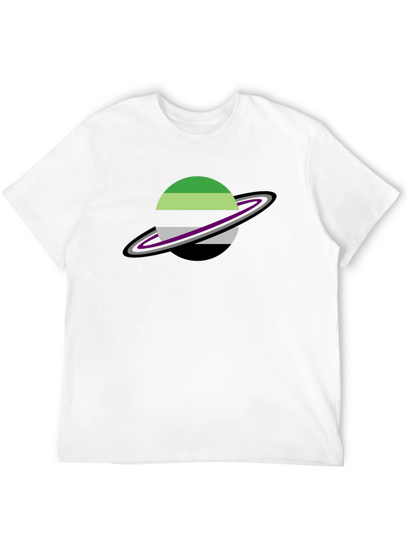 Aromantic Pride Saturn Graphic Tee - Black