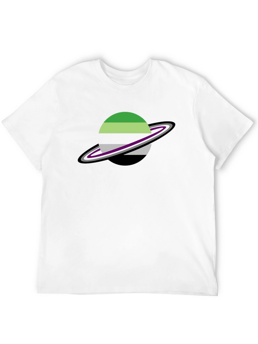 Aromantic Pride Saturn Graphic Tee - Black