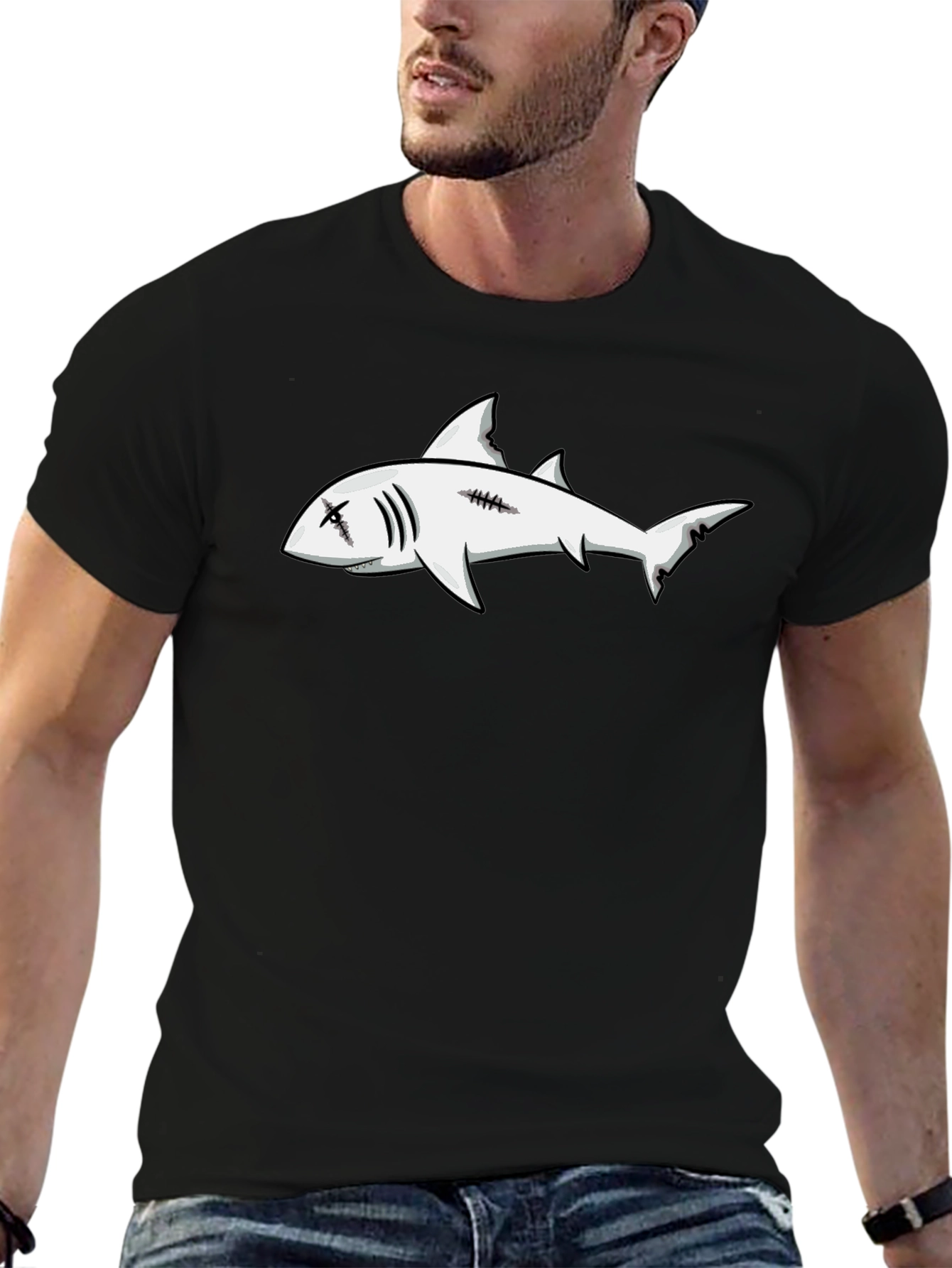 Shark Graphic Black T-Shirt - Edgy Streetwear