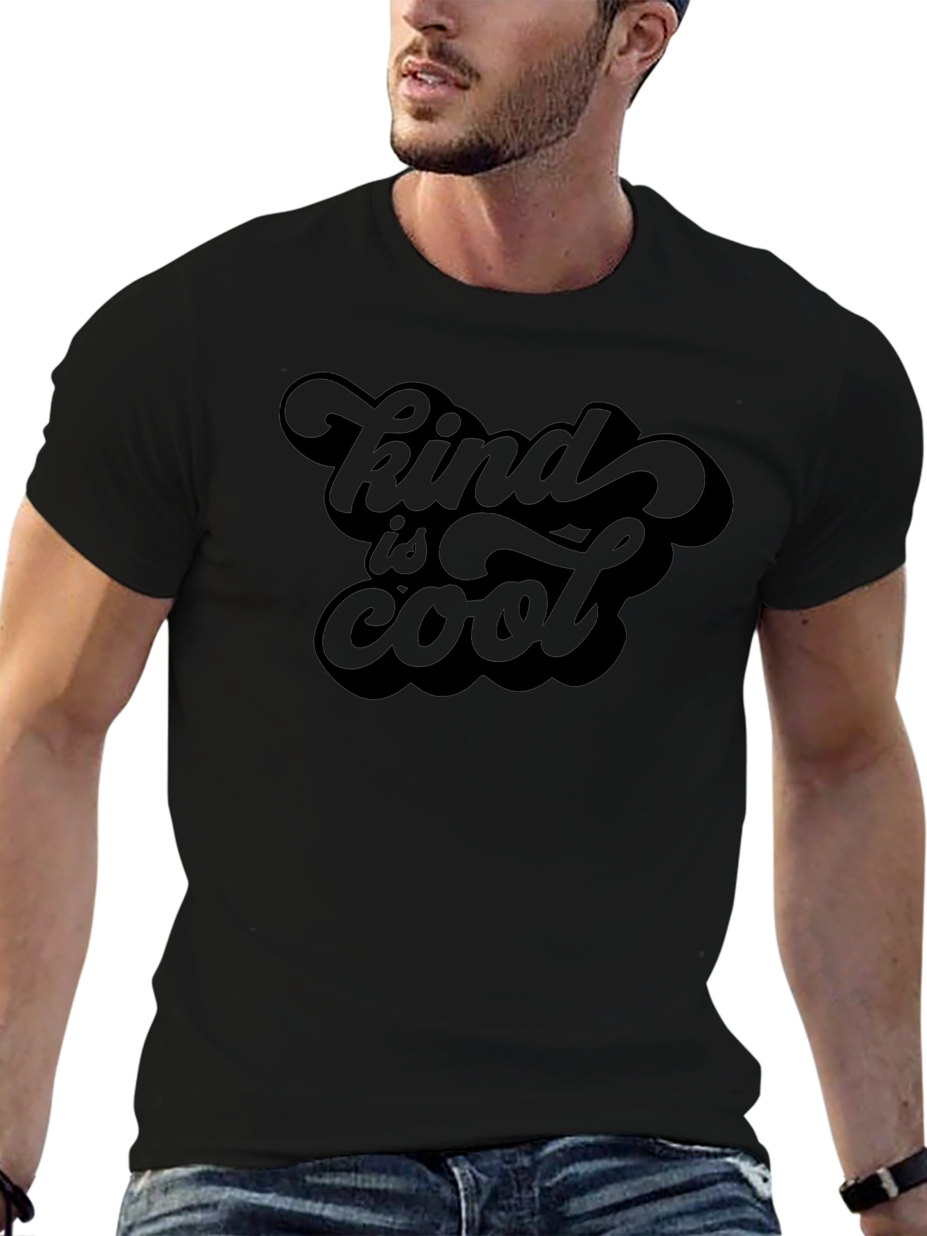 Kind Is Cool Graphic Tee - Mens Black T-Shirt