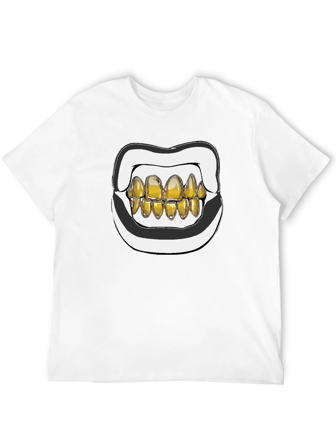 Gold Grill Mouth Graphic T-Shirt