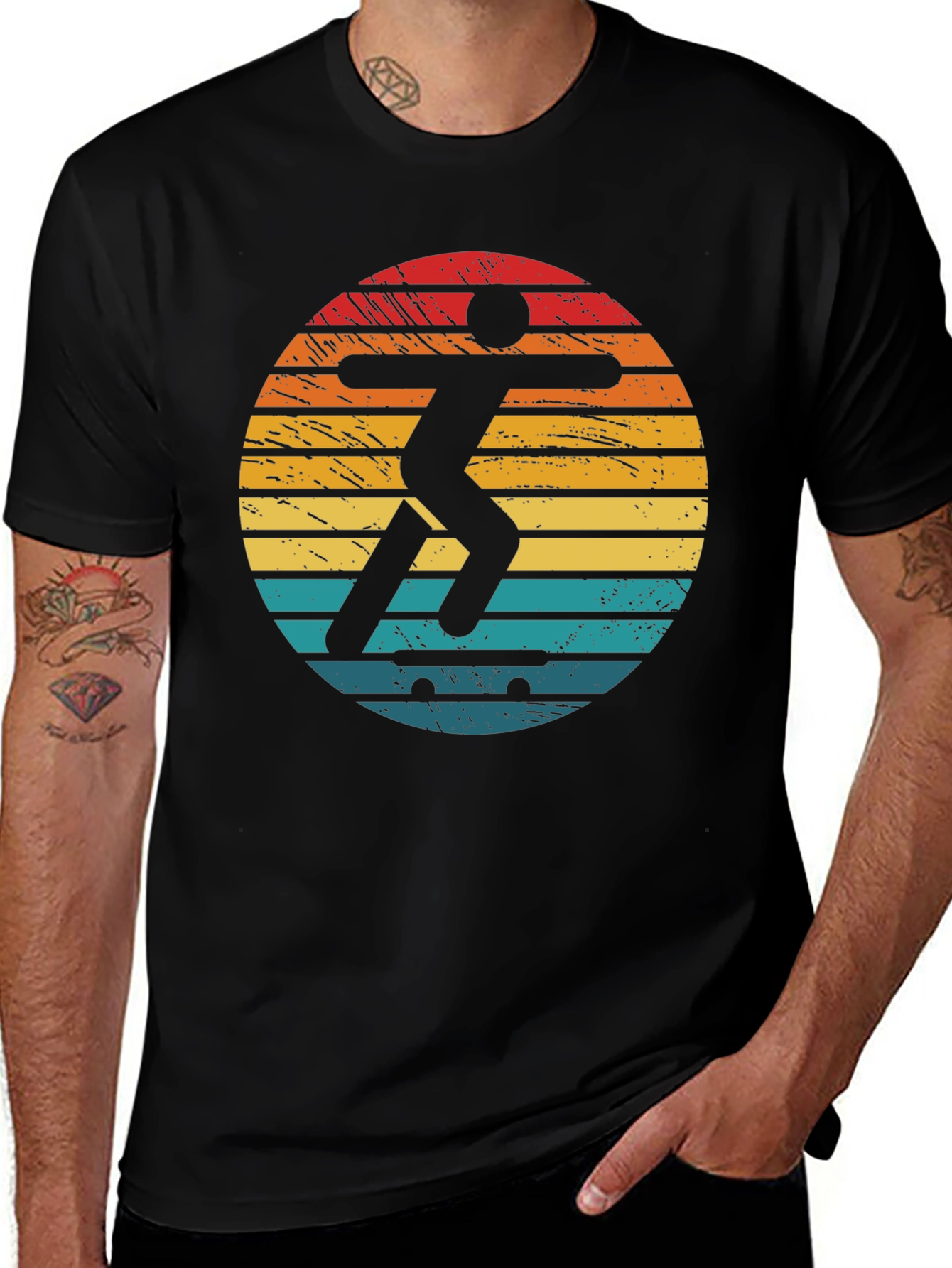 Retro Skater Graphic T-Shirt - Black