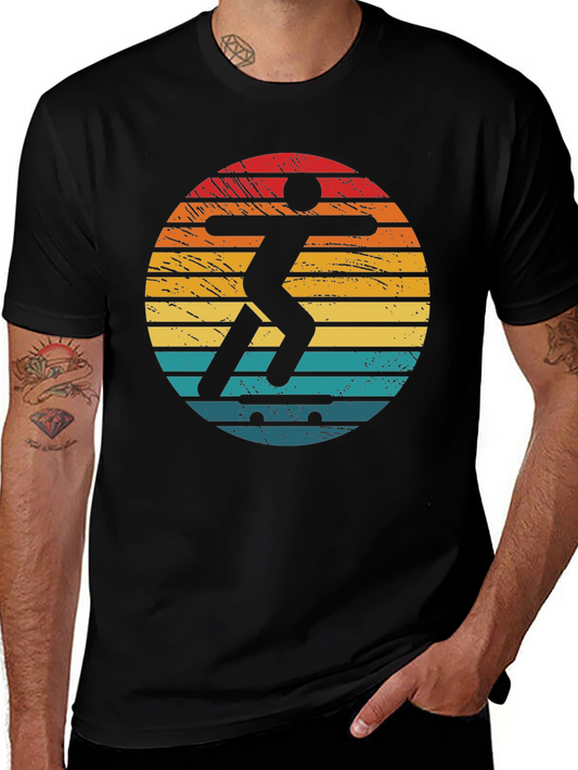 Retro Skater Graphic T-Shirt - Black