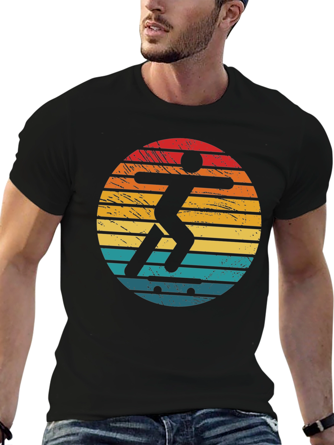 Retro Skater Graphic T-Shirt - Black