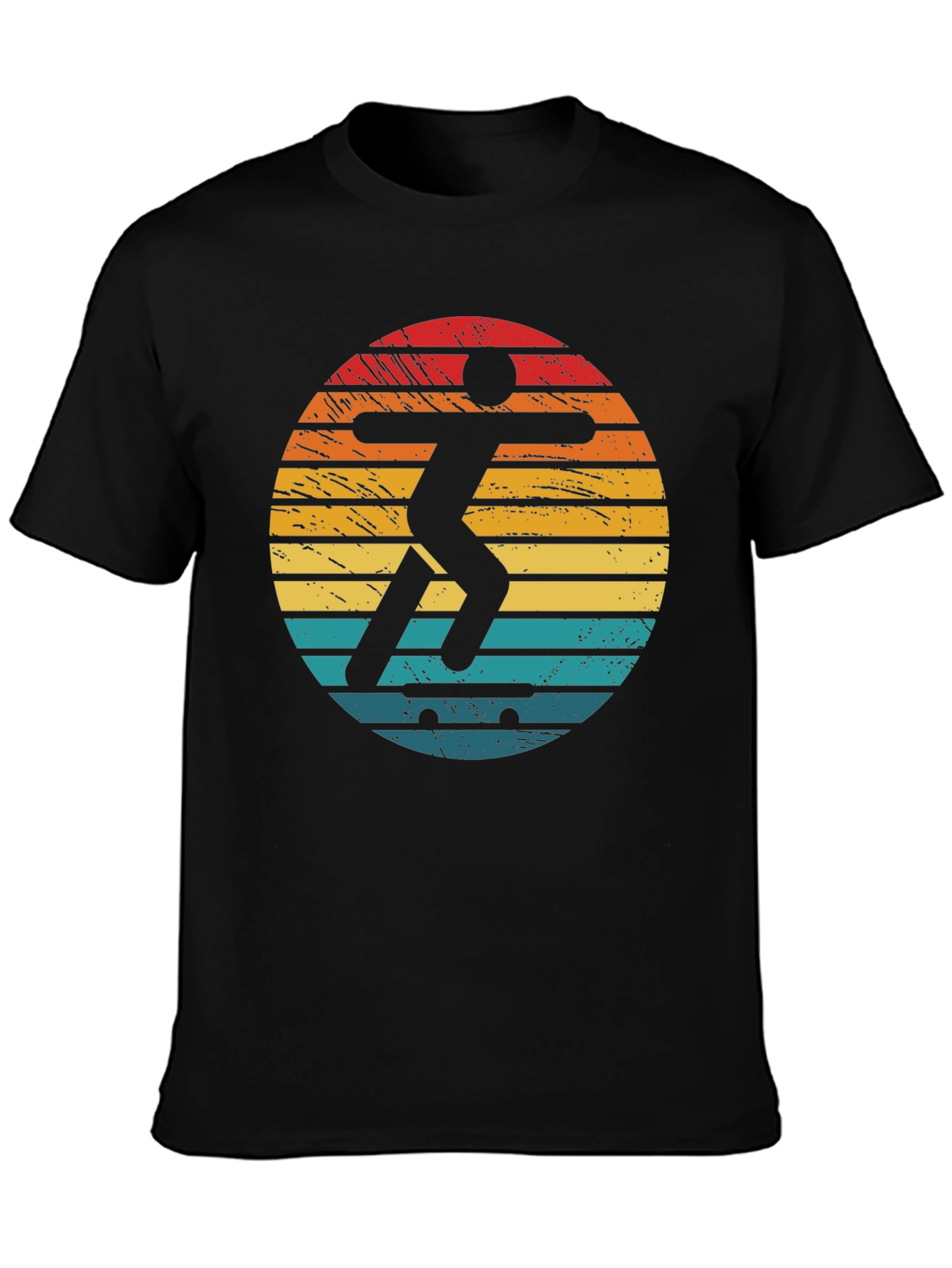 Retro Skater Graphic T-Shirt - Black