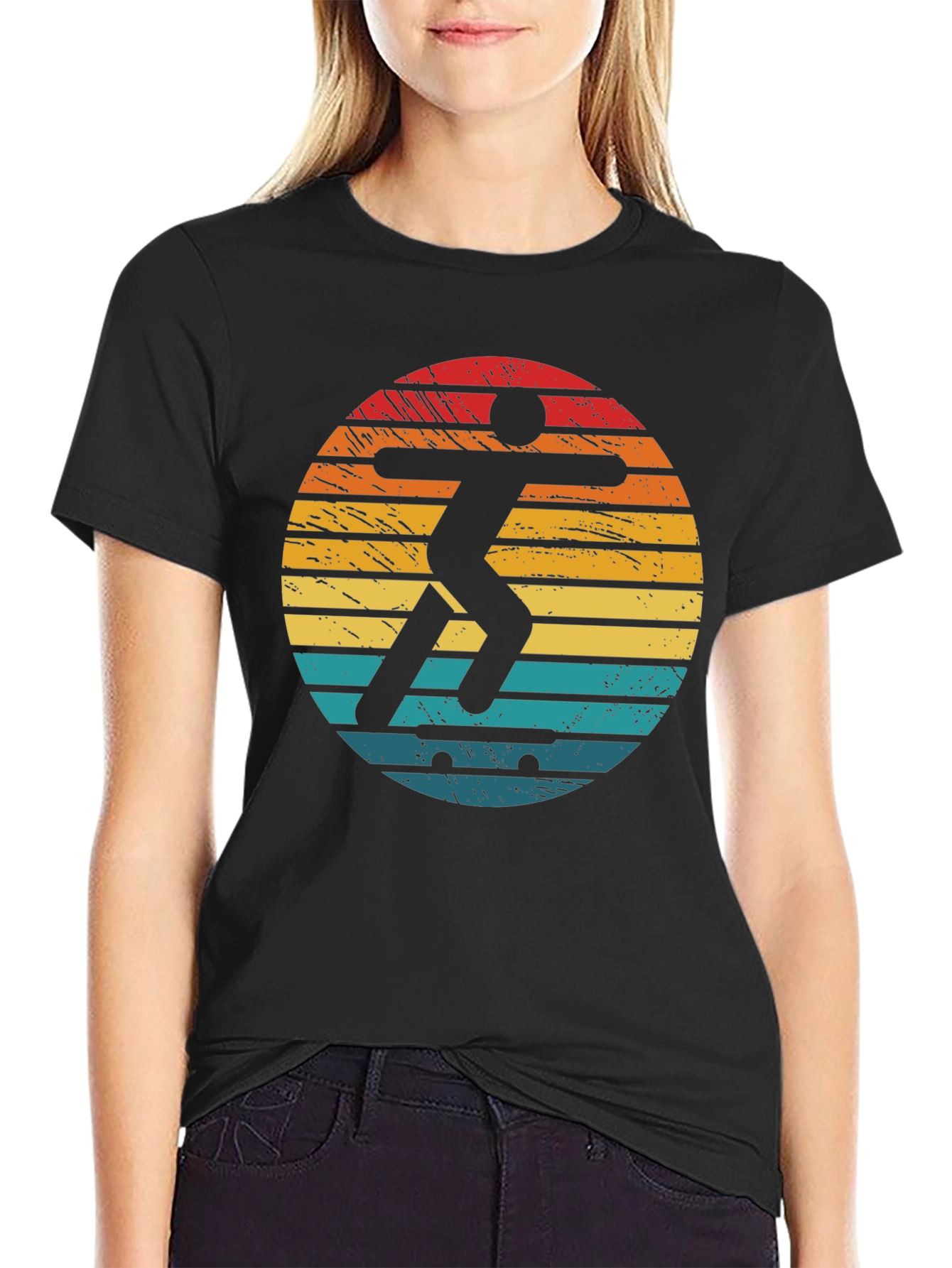 Retro Skater Graphic T-Shirt - Black