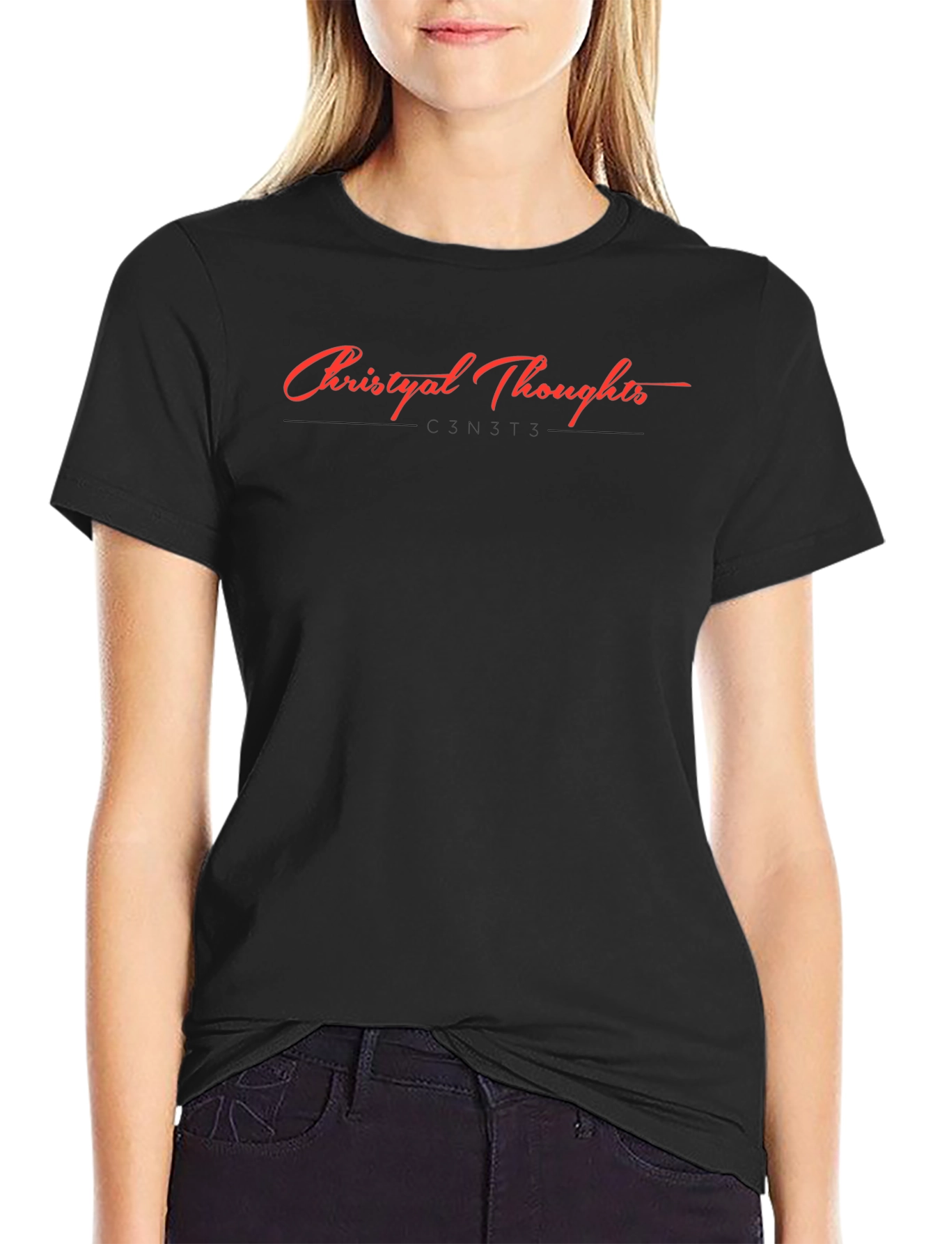 Christyal Thoughts Graphic Tee - Classic Black T-Shirt