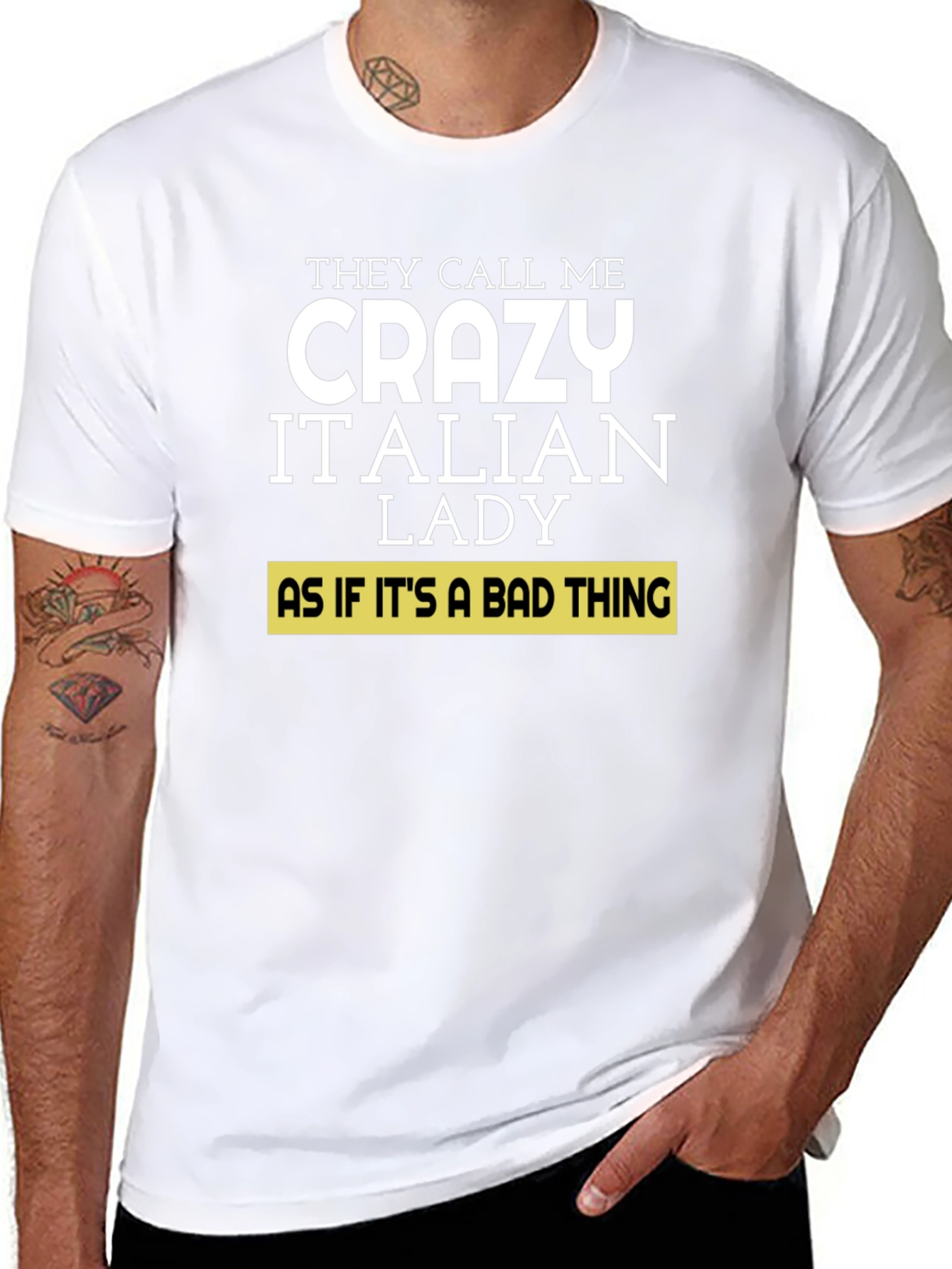 Crazy Italian Lady T-Shirt - Novelty Tee