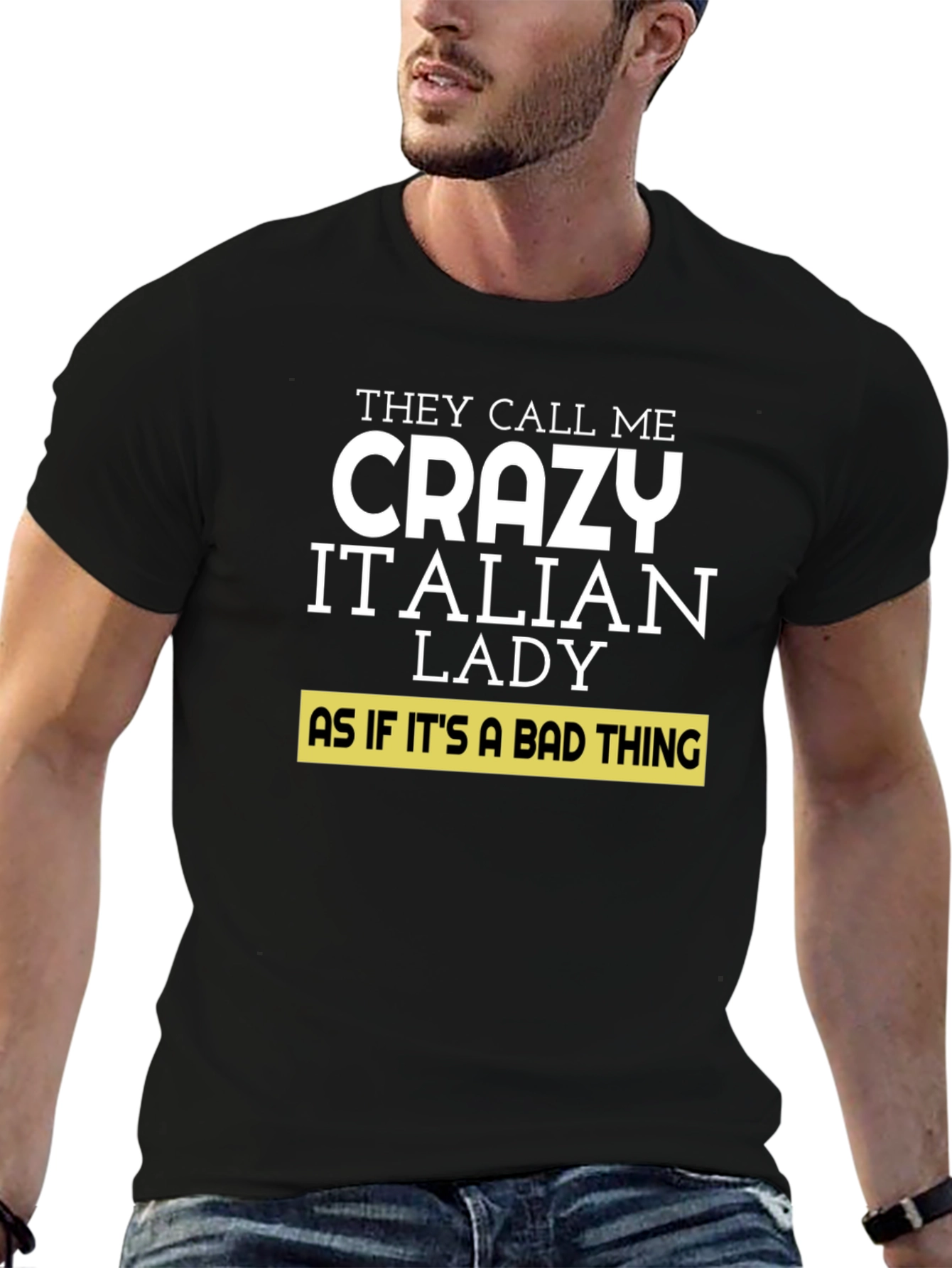 Crazy Italian Lady T-Shirt - Novelty Tee