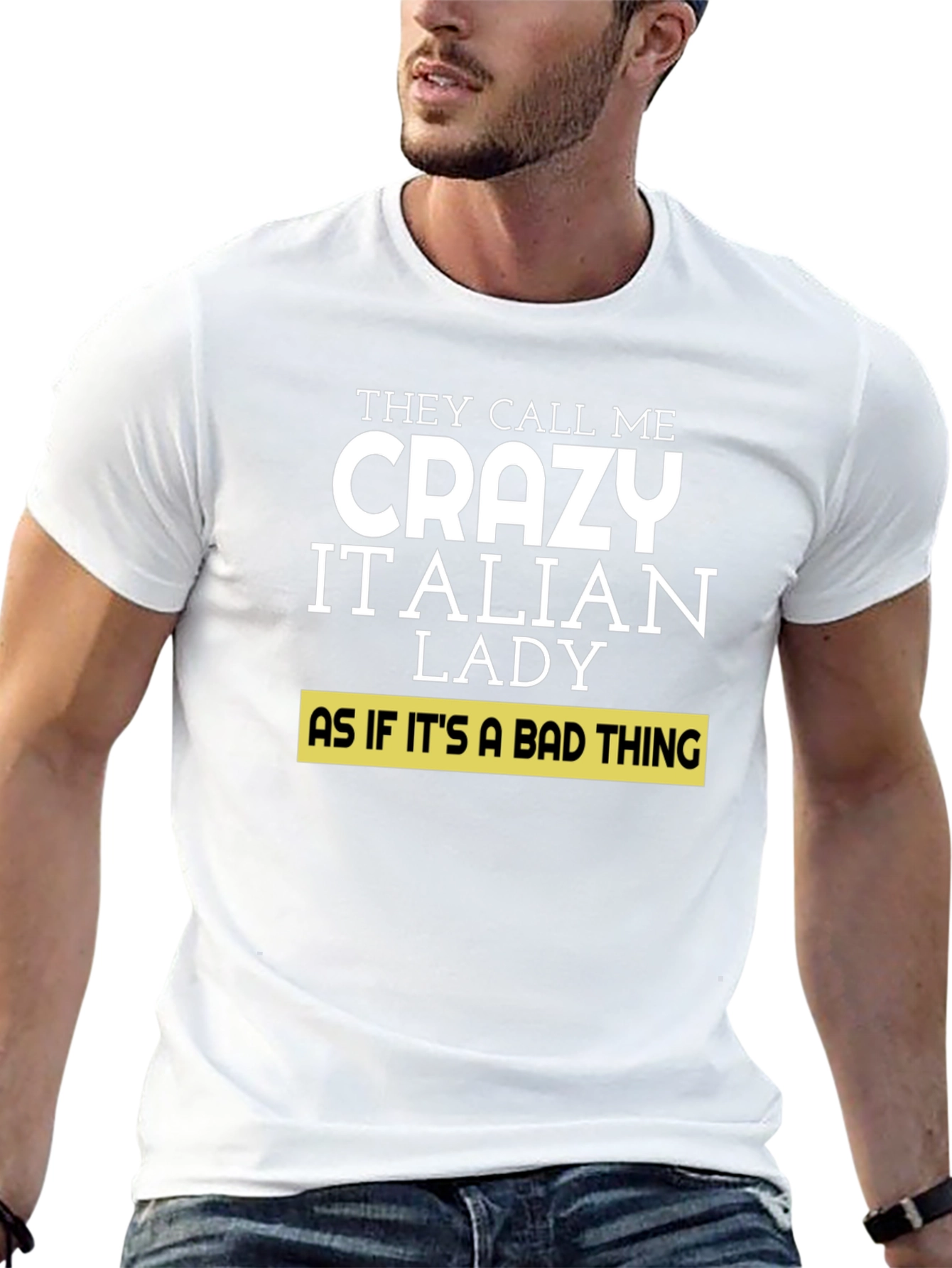 Crazy Italian Lady T-Shirt - Novelty Tee