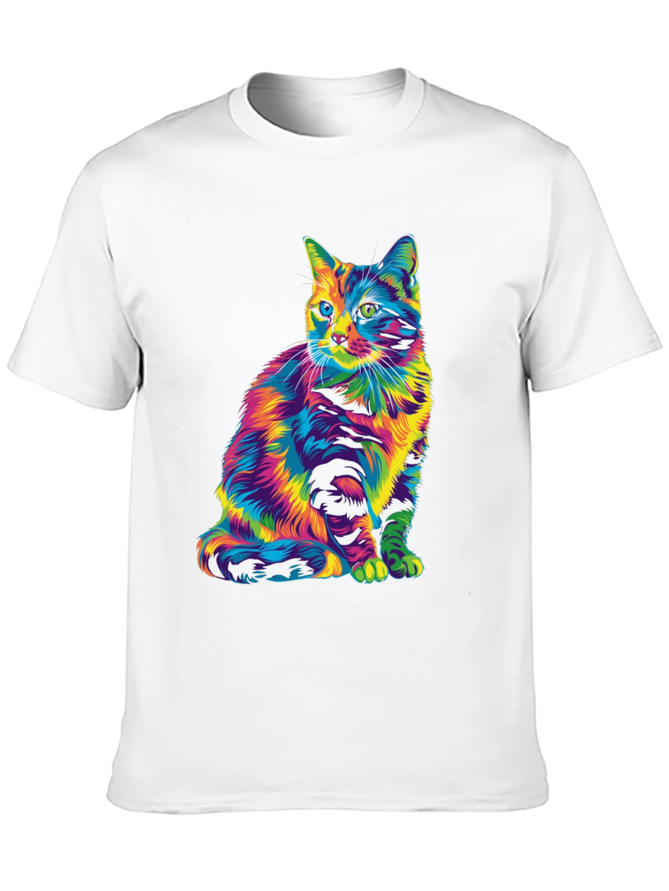 Rainbow Cat Graphic Tee - Unique & Stylish