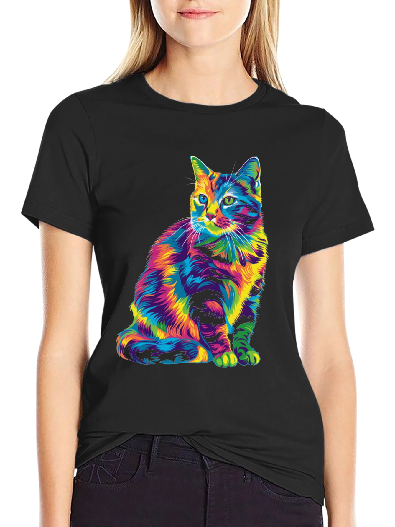 Rainbow Cat Graphic Tee - Unique & Stylish