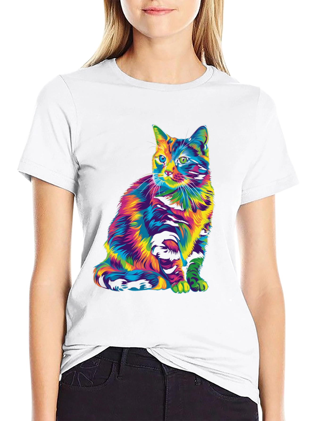 Rainbow Cat Graphic Tee - Unique & Stylish
