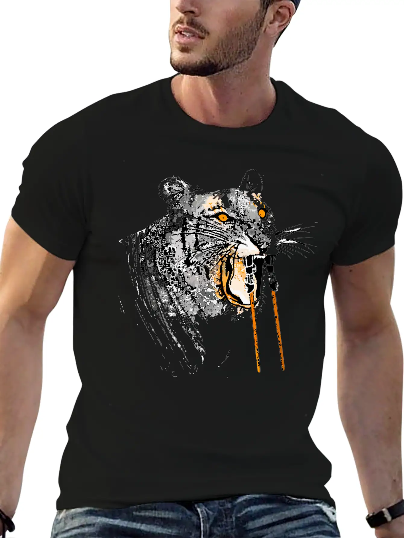 Sabertoothed Tiger Stylish Everyday T-Shirt – Unisex Basic Cotton Tee
