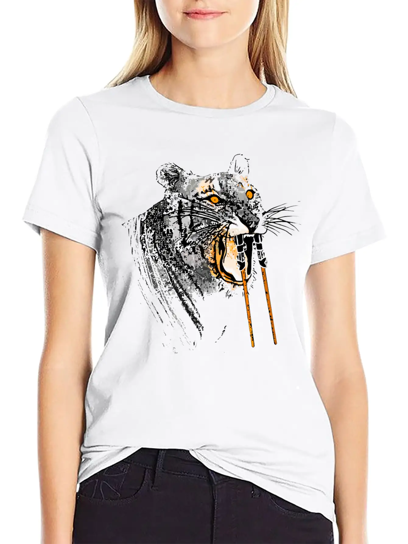 Sabertoothed Tiger Stylish Everyday T-Shirt – Unisex Basic Cotton Tee
