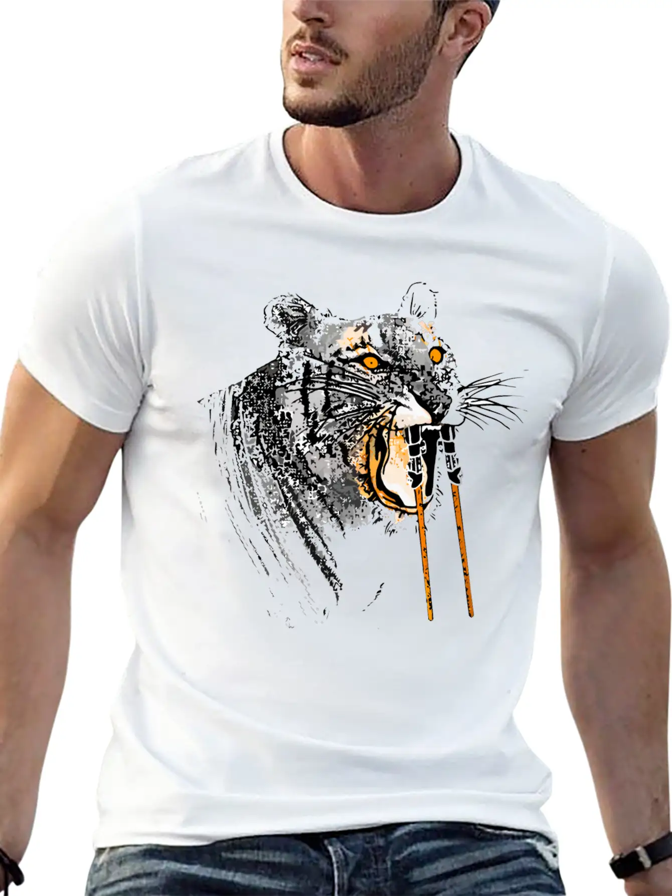 Sabertoothed Tiger Stylish Everyday T-Shirt – Unisex Basic Cotton Tee