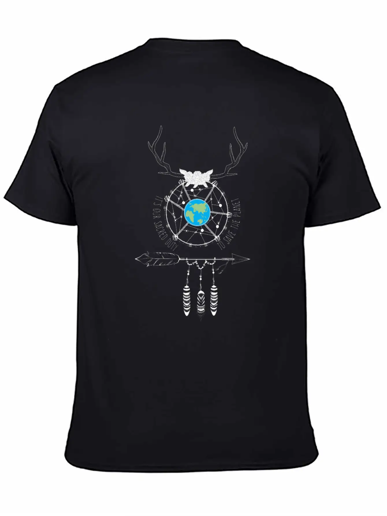 Sacred Duty Dreamcatcher Save The Planet Basic Graphic T-Shirt – Daily Comfort In Soft Cotton
