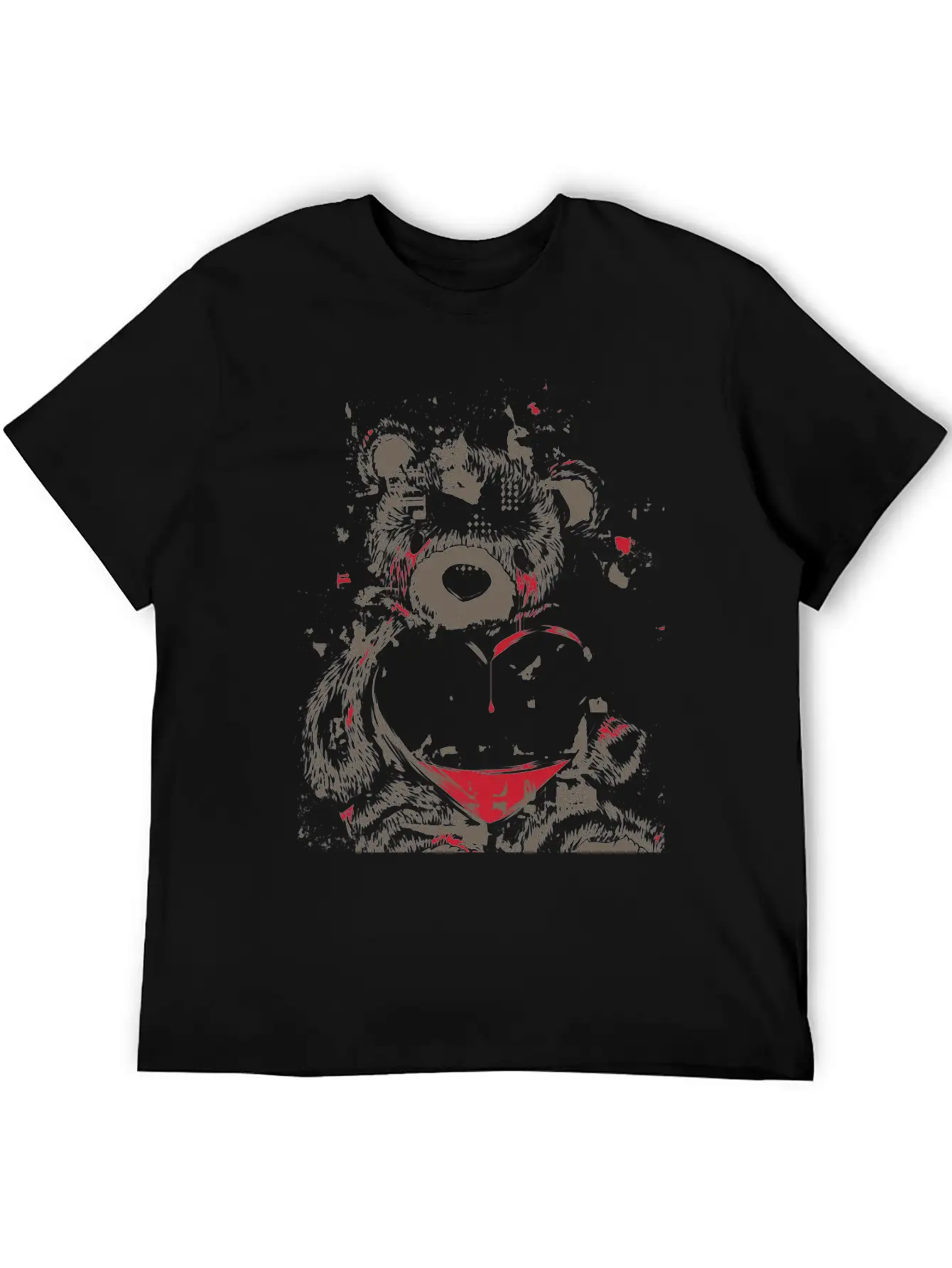 Sad Bear Comfortable Minimalist Graphic Tee – Summer Style Essential