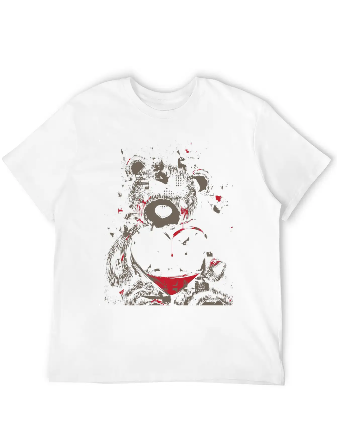 Sad Bear Comfortable Minimalist Graphic Tee – Summer Style Essential