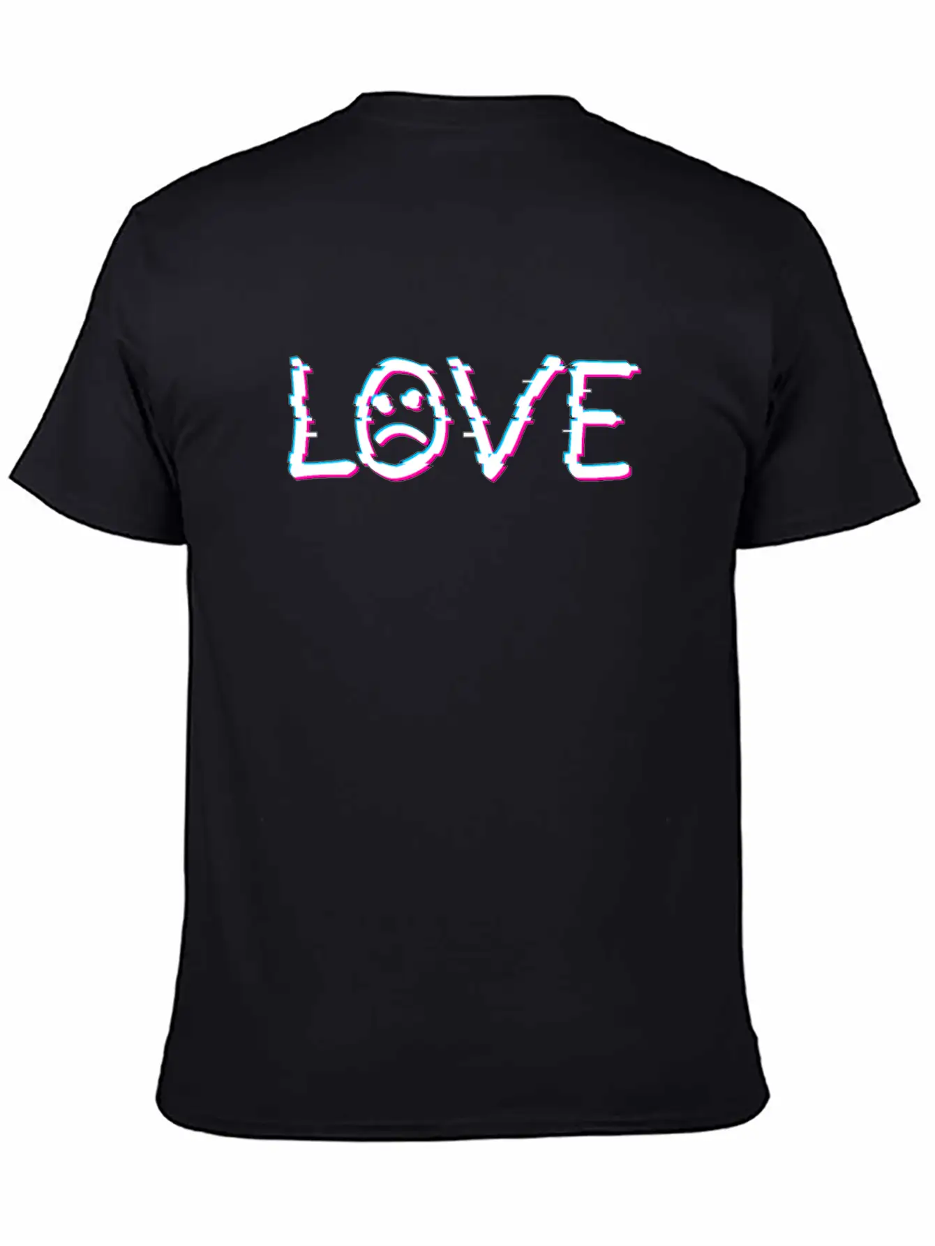 Sad Face Love Tattoo Vaporwave Glitch Art Gift Comfortable Minimalist Graphic Tee – Summer Style Essential