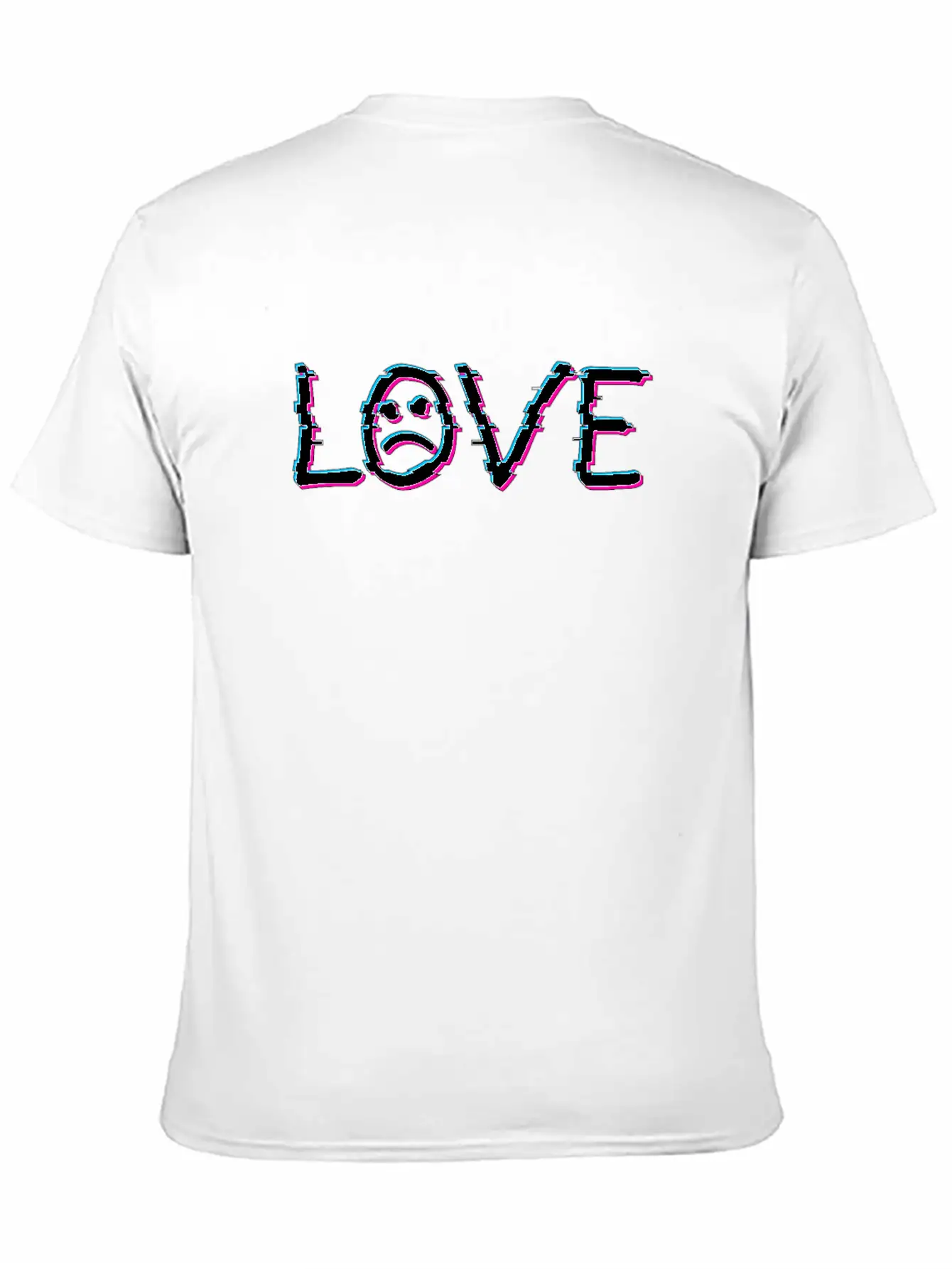 Sad Face Love Tattoo Vaporwave Glitch Art Gift Comfortable Minimalist Graphic Tee – Summer Style Essential