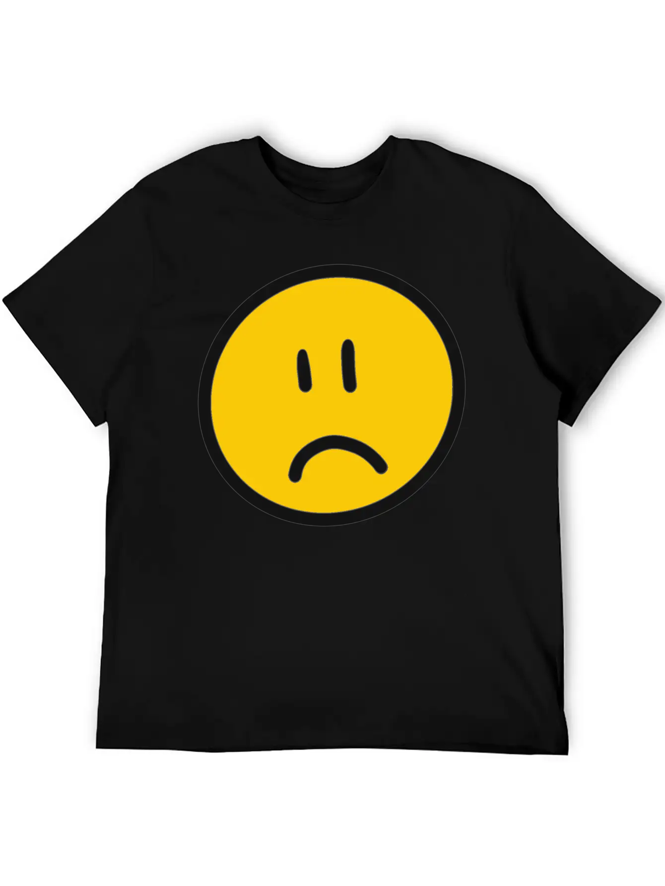 Sad Face Unisex Short Sleeve Soft Cotton T-Shirt – Casual Everyday Wear
