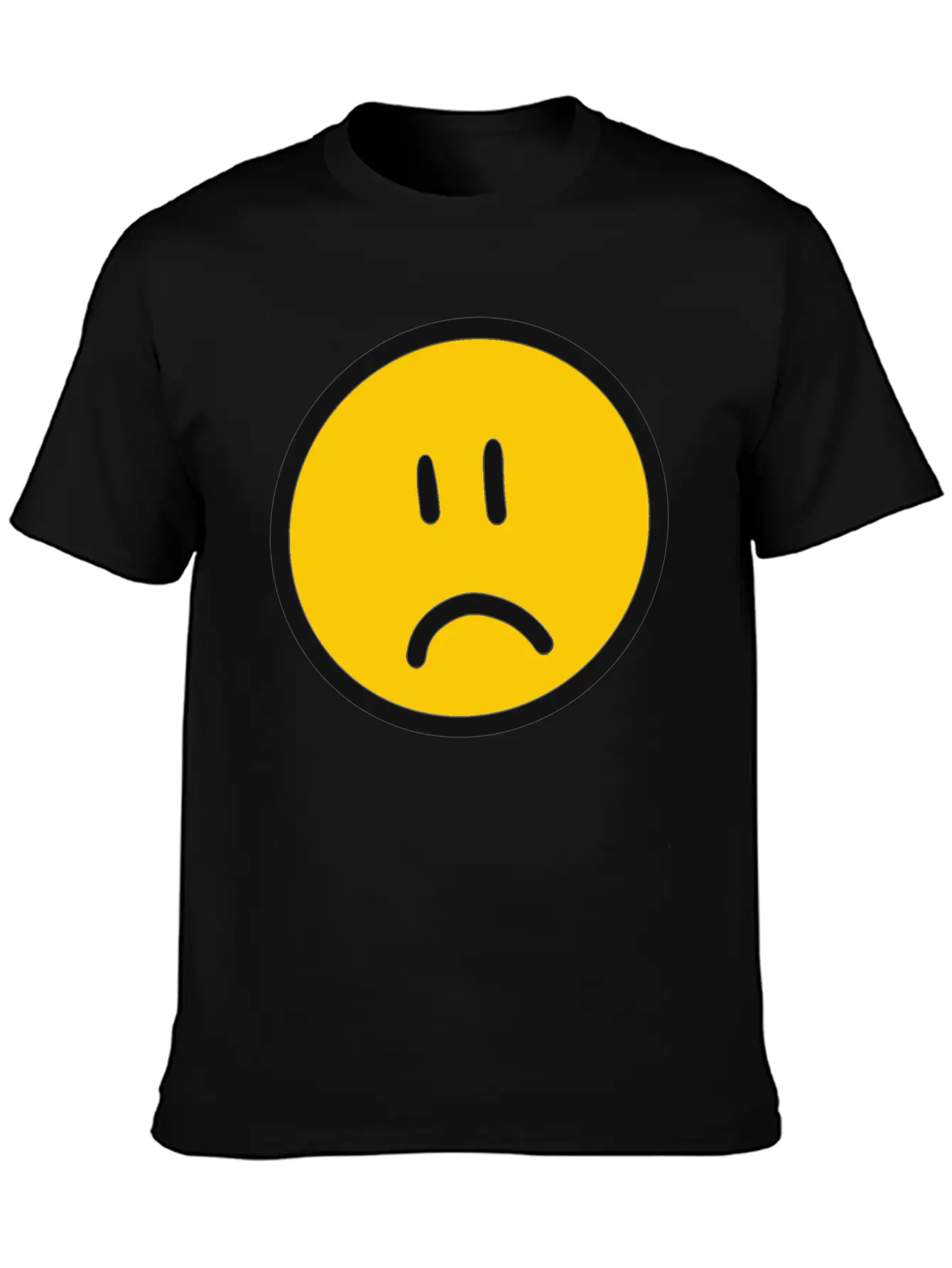 Sad Face Unisex Short Sleeve Soft Cotton T-Shirt – Casual Everyday Wear
