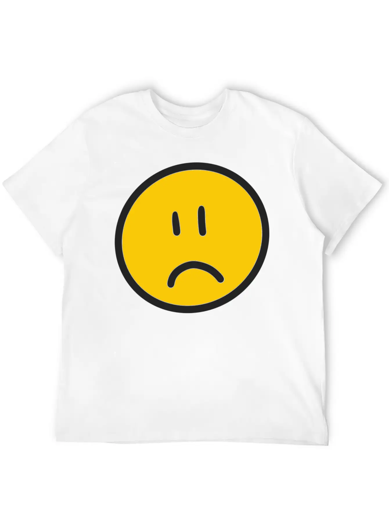 Sad Face Unisex Short Sleeve Soft Cotton T-Shirt – Casual Everyday Wear