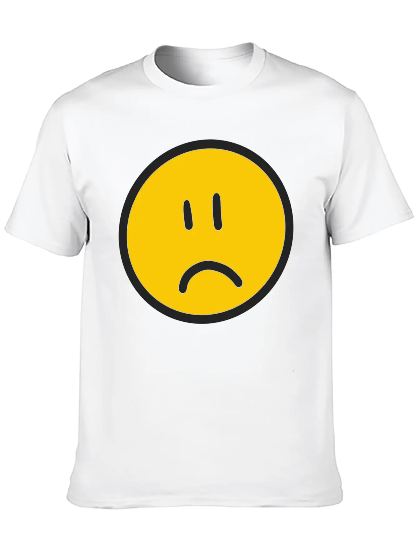 Sad Face Unisex Short Sleeve Soft Cotton T-Shirt – Casual Everyday Wear