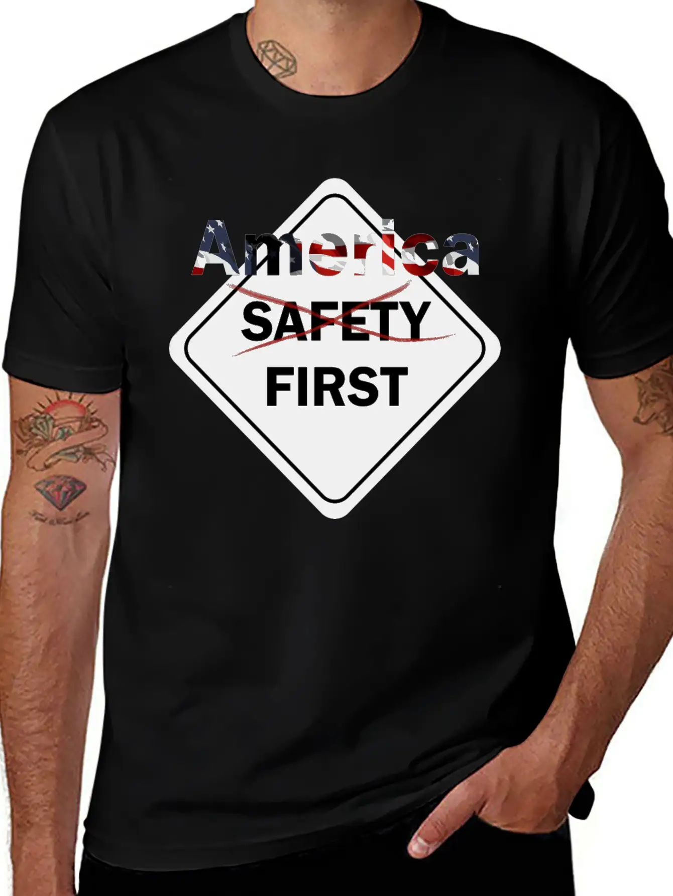 Safety Umm America First Grey Timeless Short Sleeve Tee – Comfy And Minimalist Design