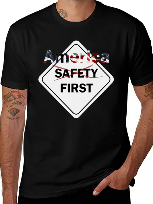 Safety Umm America First Grey Timeless Short Sleeve Tee – Comfy And Minimalist Design