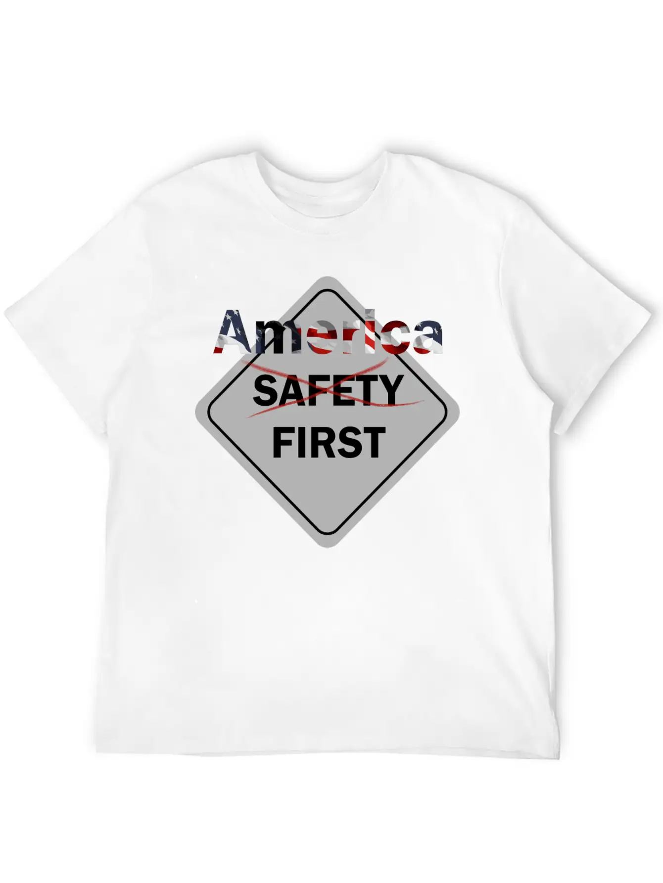 Safety Umm America First Grey Timeless Short Sleeve Tee – Comfy And Minimalist Design