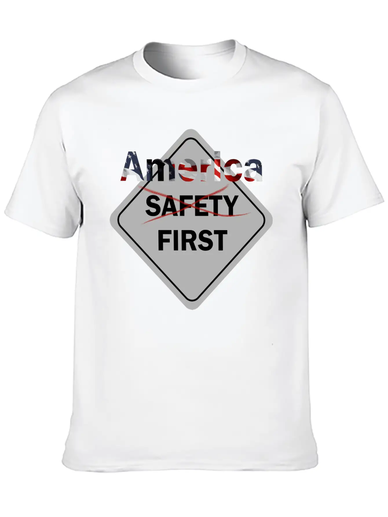 Safety Umm America First Grey Timeless Short Sleeve Tee – Comfy And Minimalist Design
