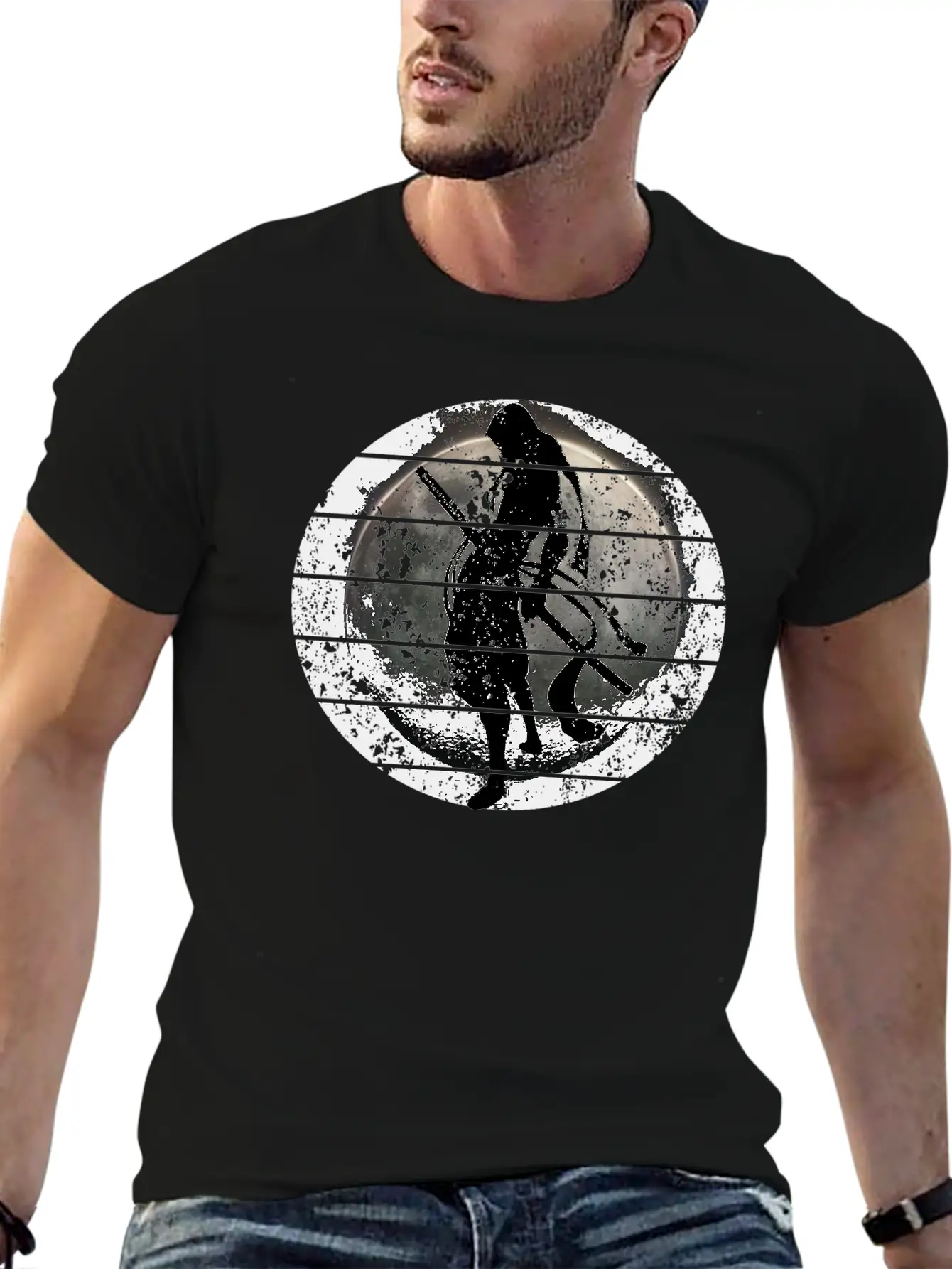 Samurai - Moon Stylish Everyday T-Shirt – Unisex Basic Cotton Tee