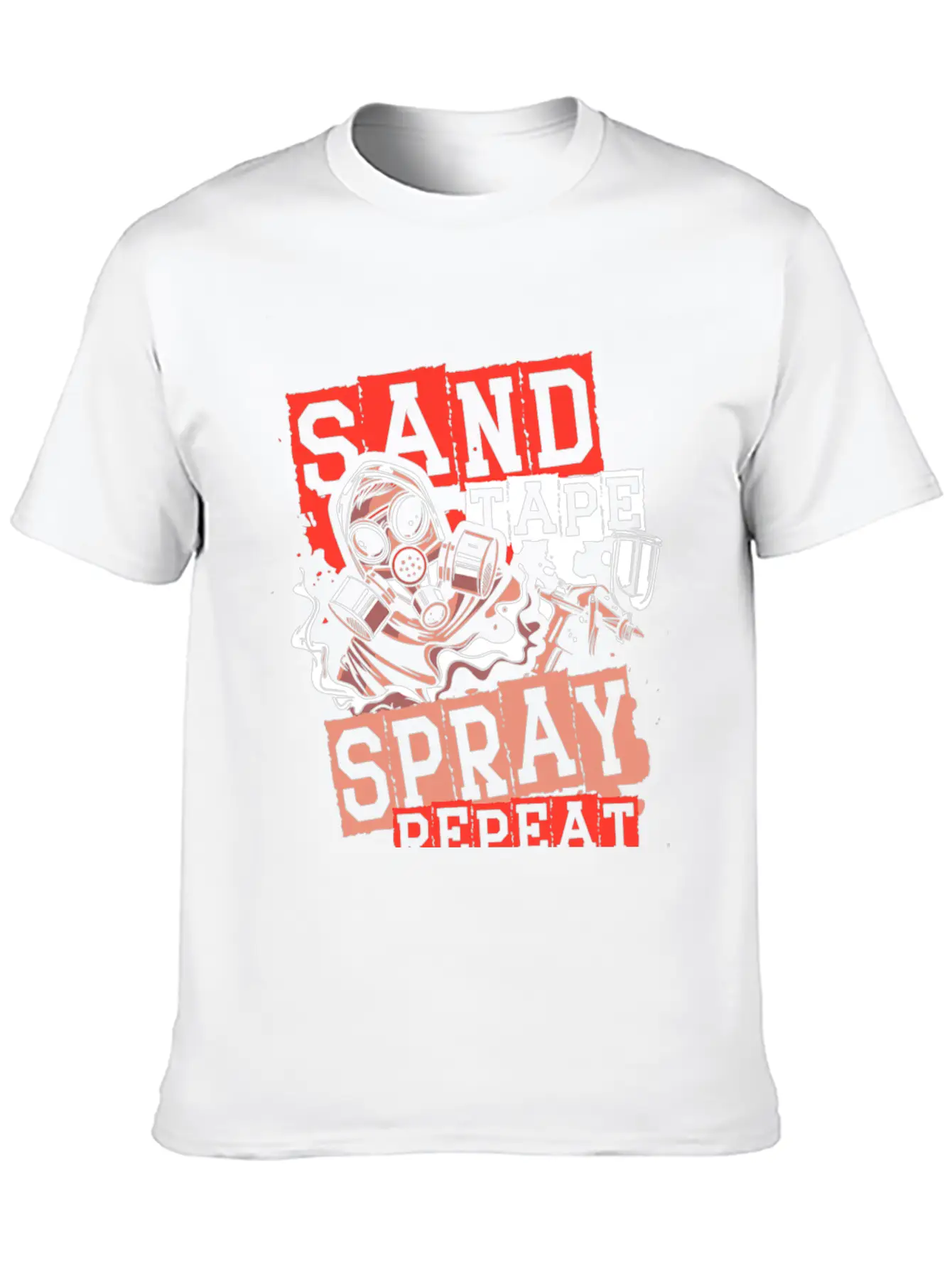 Sand Tape Spray Repeat Auto Body Painter Auto Deta Timeless Short Sleeve Tee – Comfy And Minimalist Design