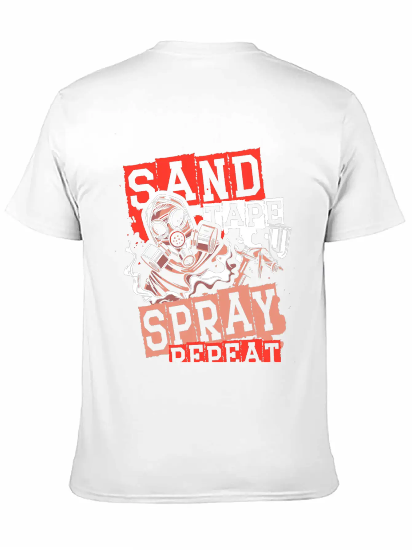 Sand Tape Spray Repeat Auto Body Painter Auto Deta Timeless Short Sleeve Tee – Comfy And Minimalist Design