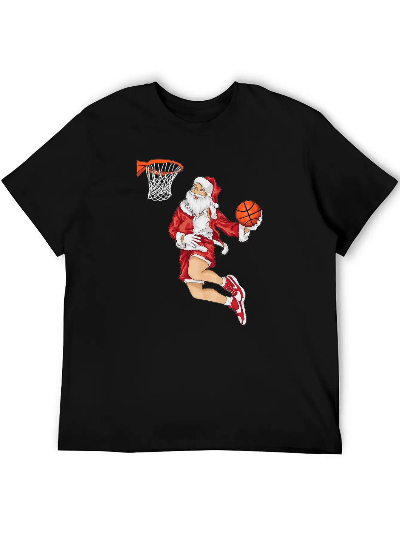 Santa Basketball Dunk Christmas Winter Athlete Gif Essential Unisex Summer Tee – Soft Cotton Casual Fit