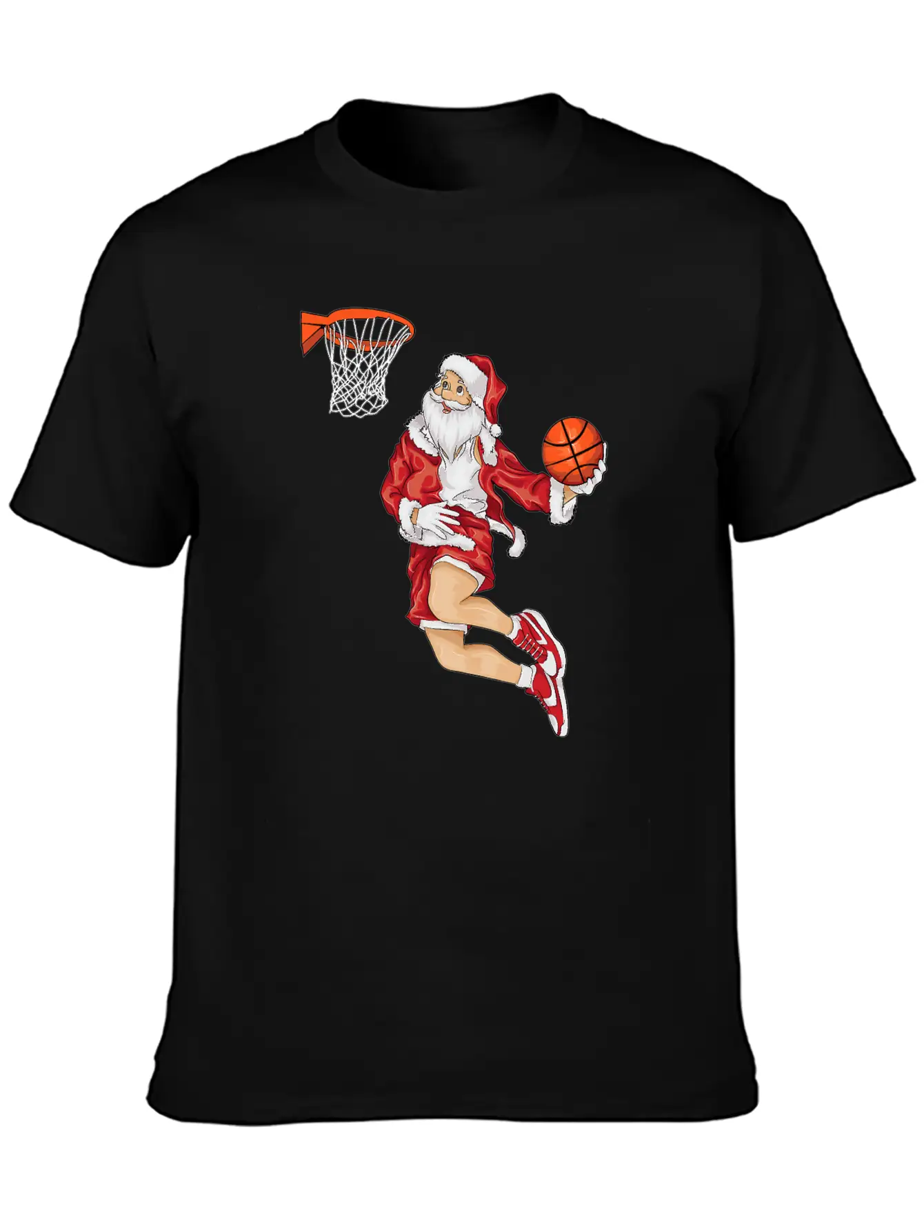 Santa Basketball Dunk Christmas Winter Athlete Gif Essential Unisex Summer Tee – Soft Cotton Casual Fit