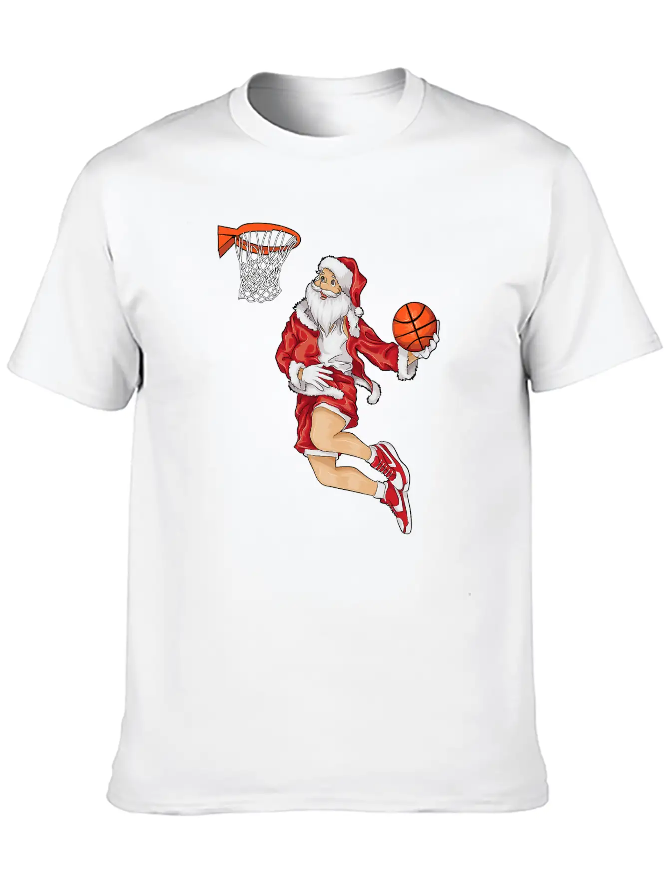 Santa Basketball Dunk Christmas Winter Athlete Gif Essential Unisex Summer Tee – Soft Cotton Casual Fit