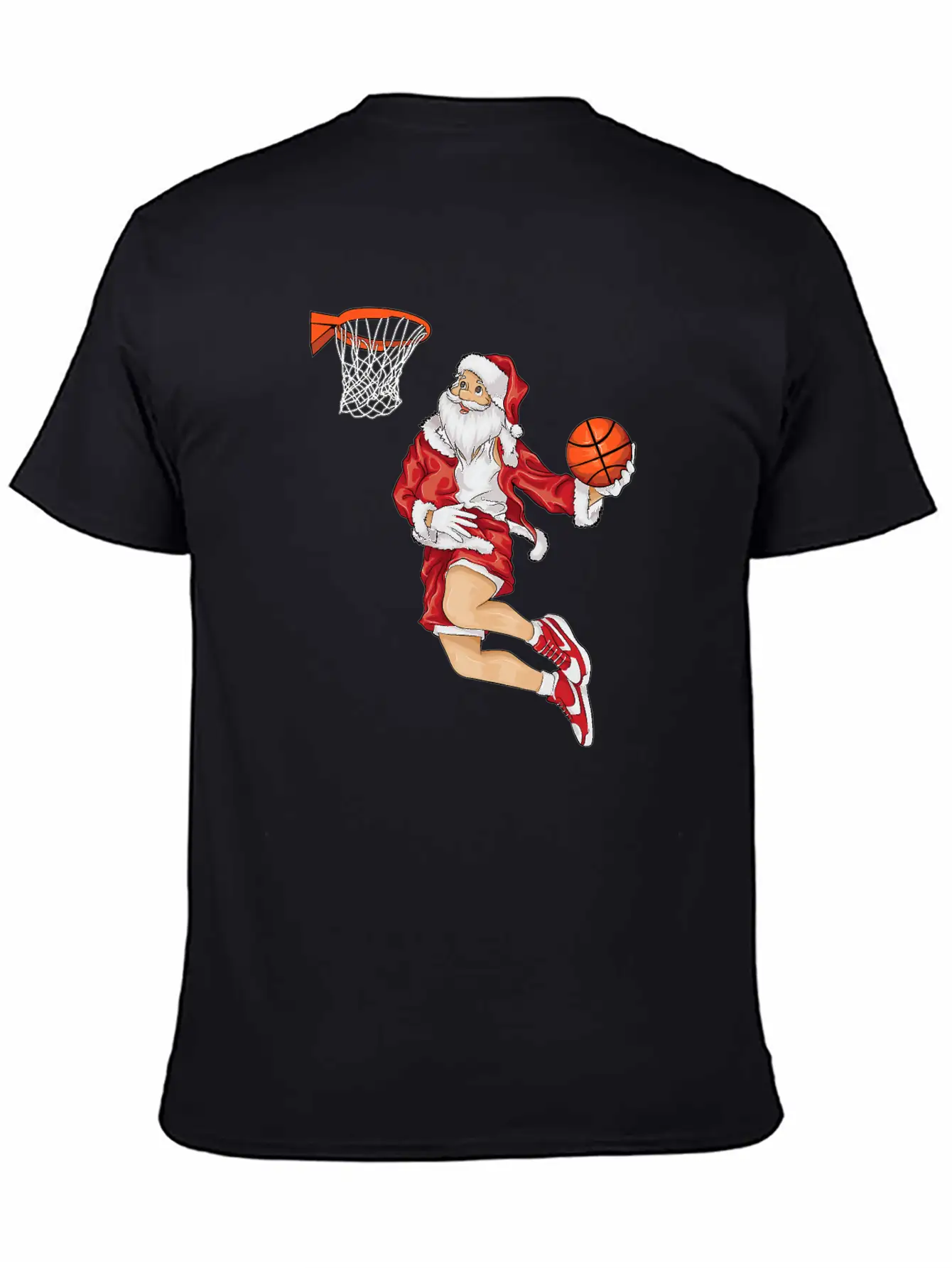 Santa Basketball Dunk Christmas Winter Athlete Gif Essential Unisex Summer Tee – Soft Cotton Casual Fit