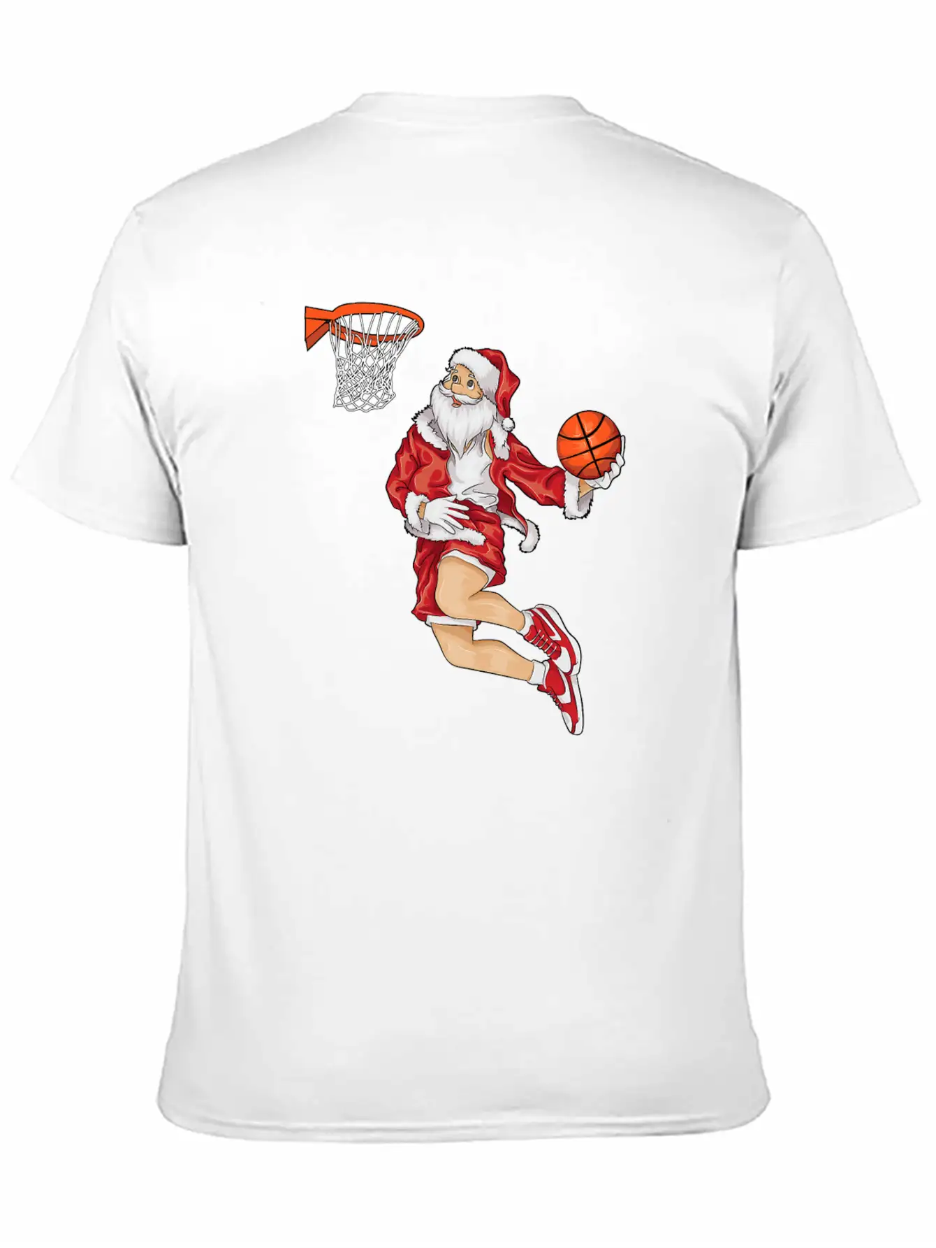 Santa Basketball Dunk Christmas Winter Athlete Gif Essential Unisex Summer Tee – Soft Cotton Casual Fit