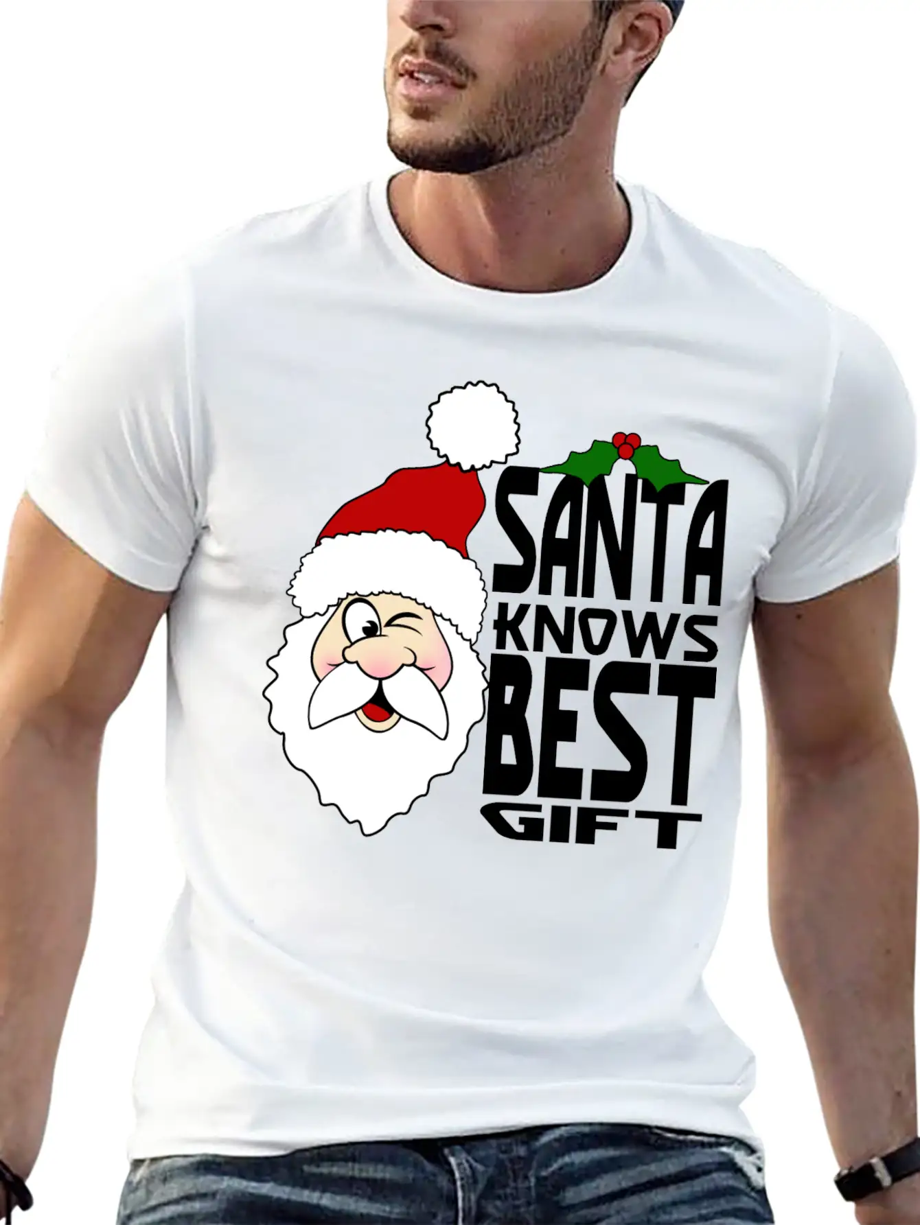Santa Knows Best Gift Stylish Everyday T-Shirt – Unisex Basic Cotton Tee