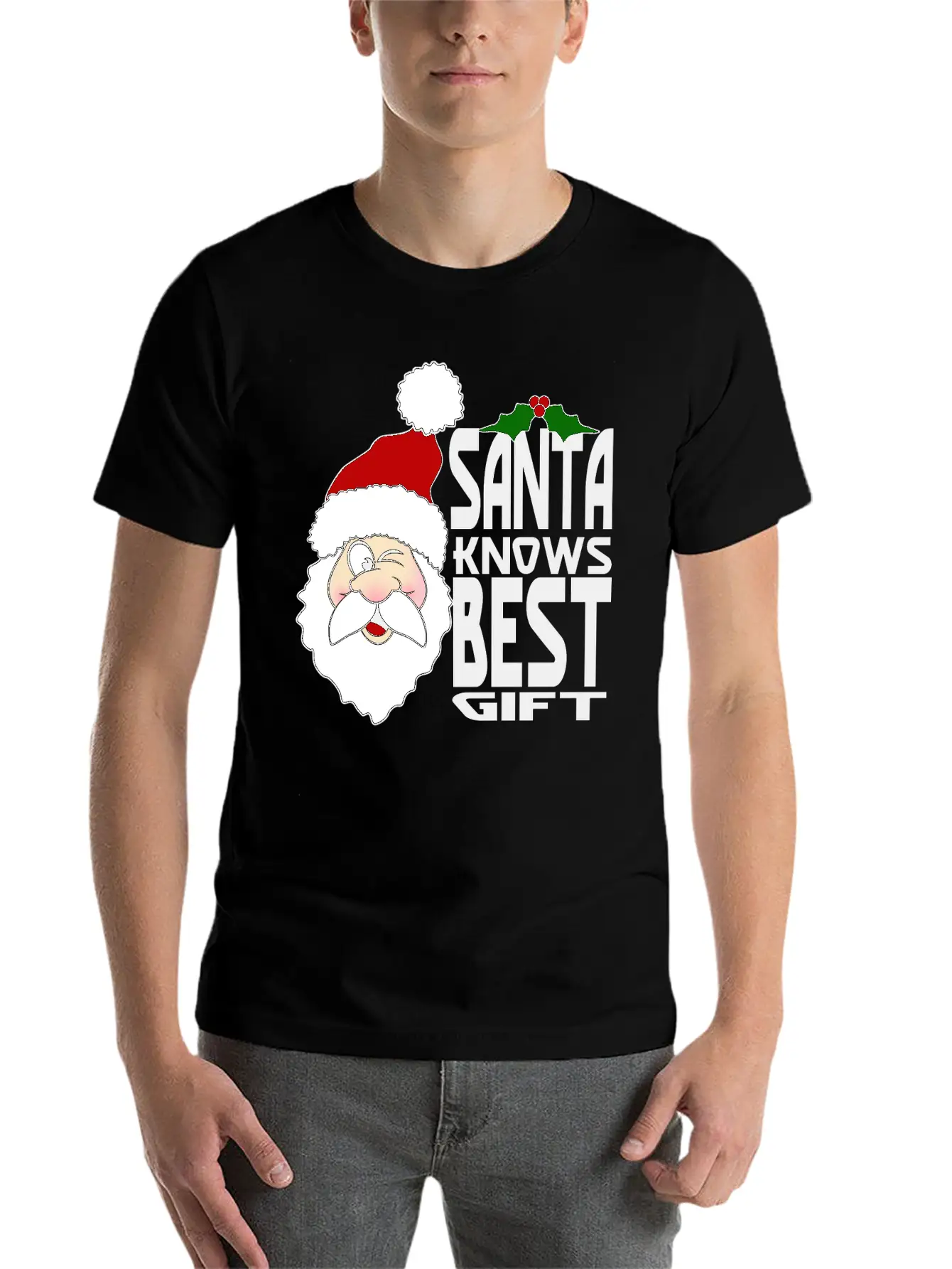 Santa Knows Best Gift Stylish Everyday T-Shirt – Unisex Basic Cotton Tee