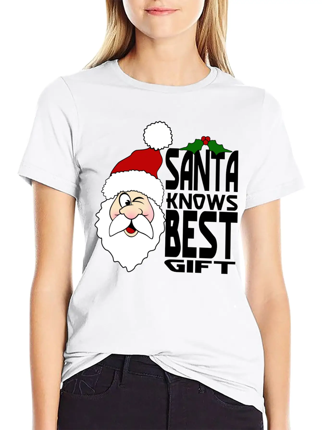 Santa Knows Best Gift Stylish Everyday T-Shirt – Unisex Basic Cotton Tee