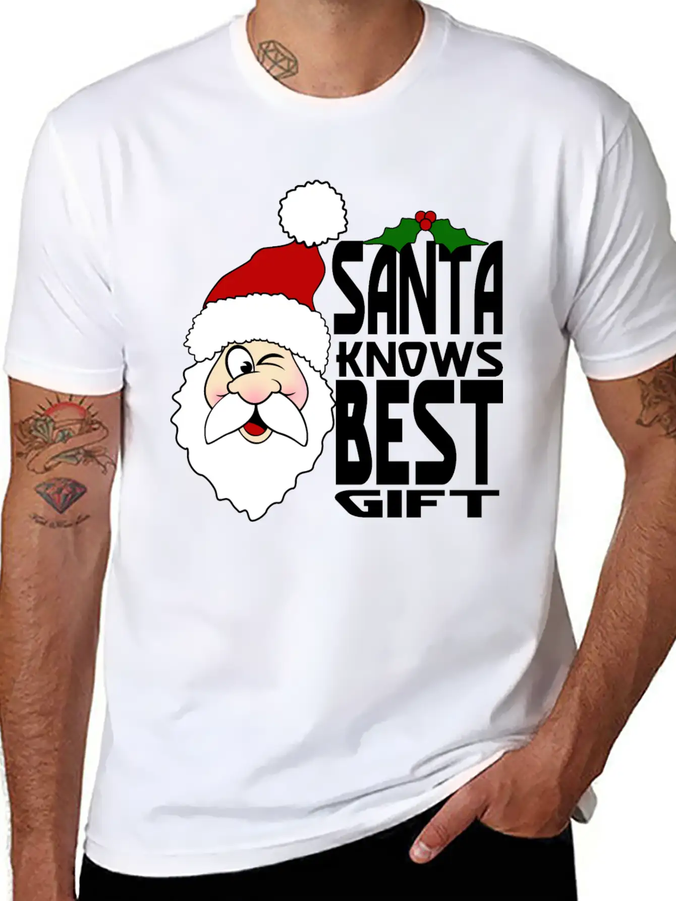 Santa Knows Best Gift Stylish Everyday T-Shirt – Unisex Basic Cotton Tee